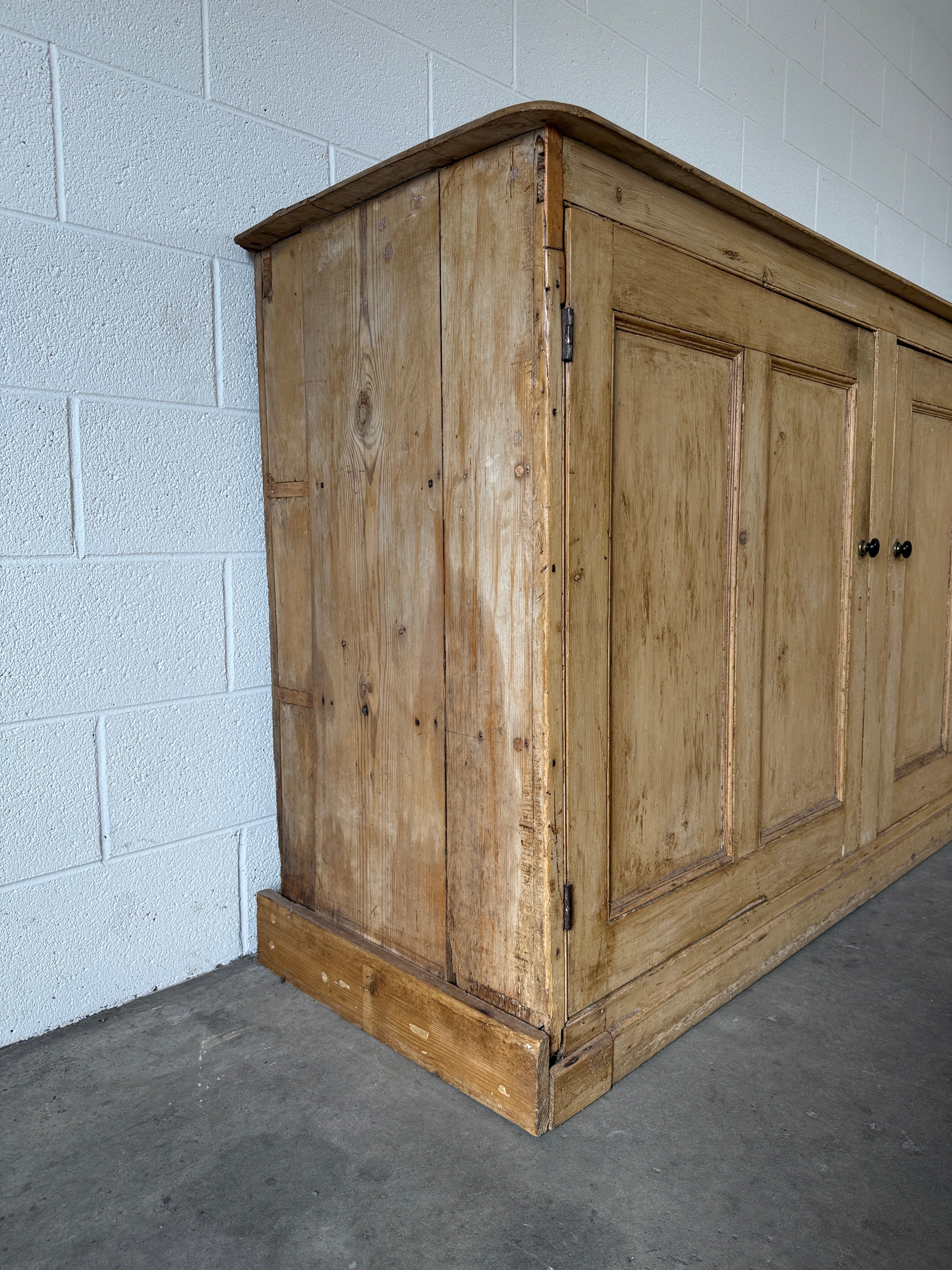 Monumental English pine sideboard