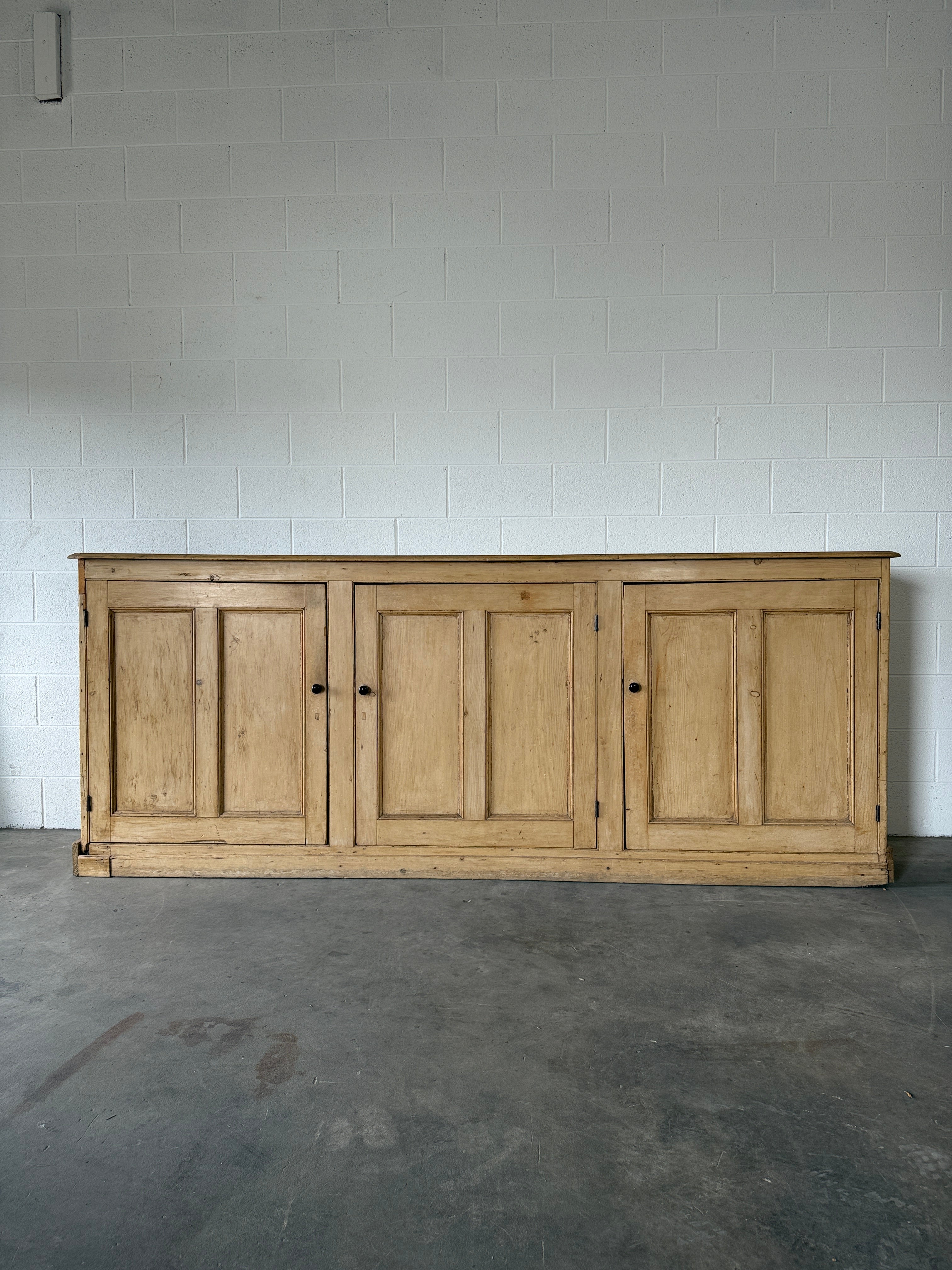 Monumental English pine sideboard