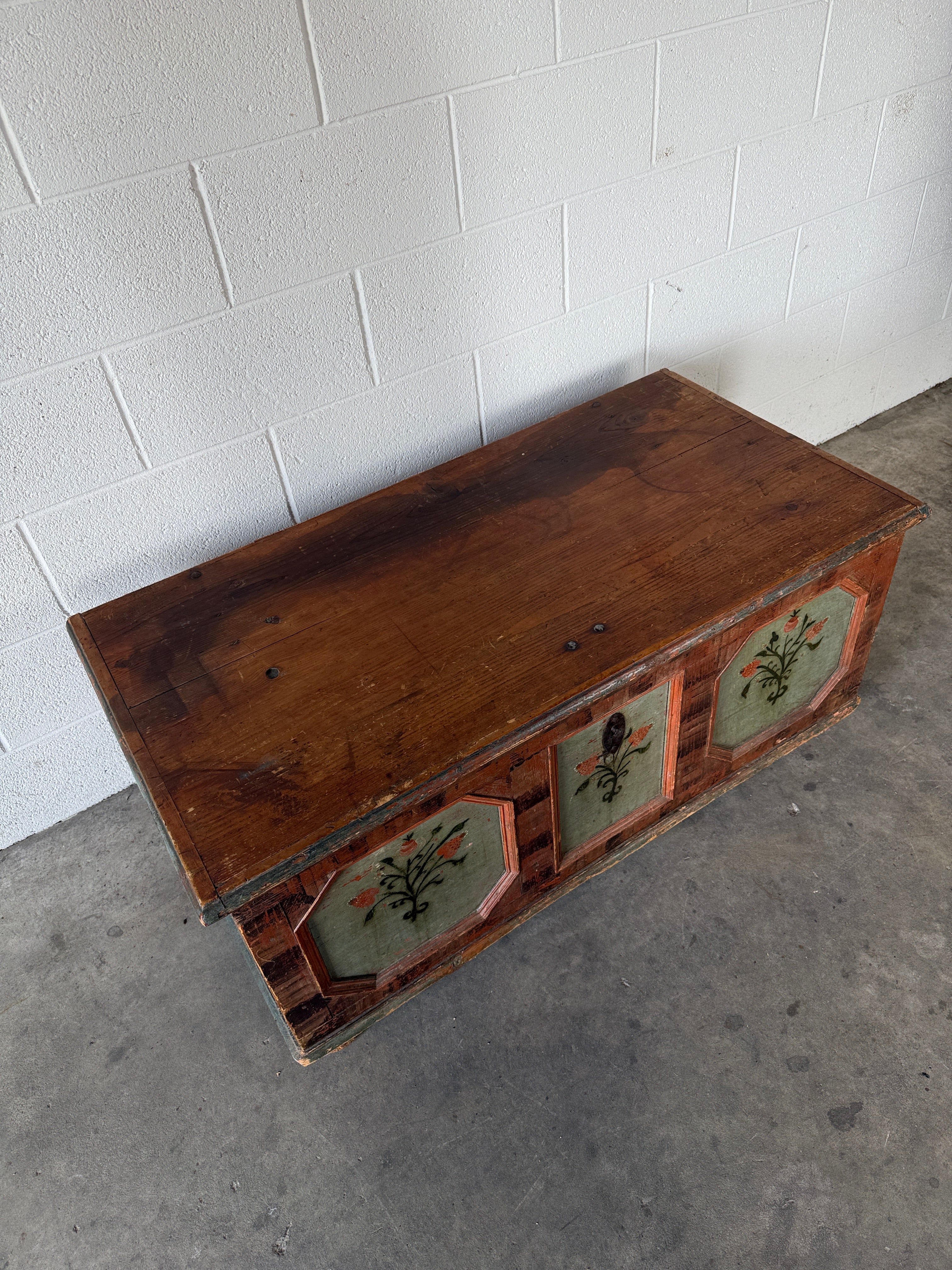 Antique Swedish marriage trunk