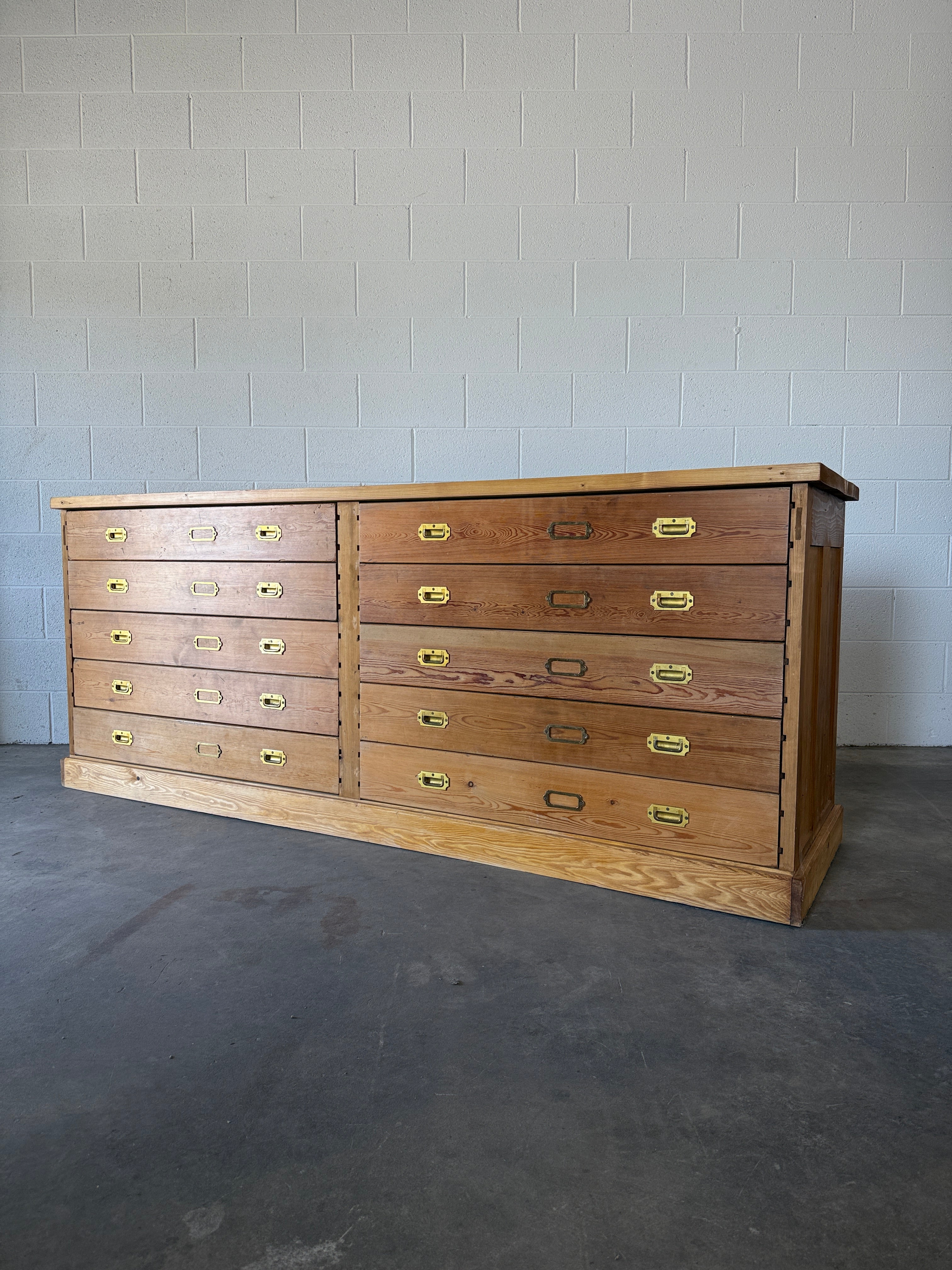 Large Antique Bank of Haberdashery Drawers