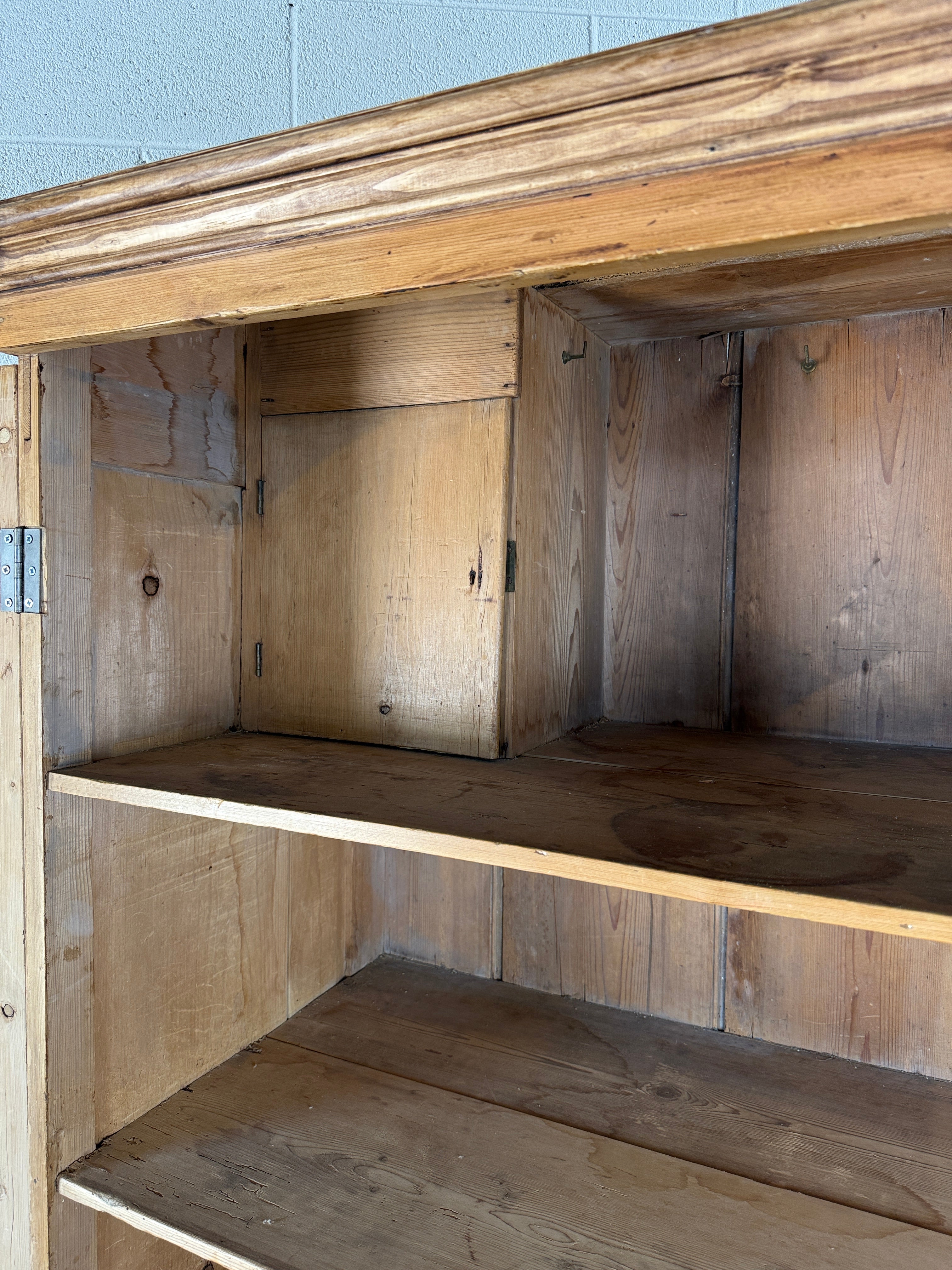 Narrow antique English pine press or cupboard