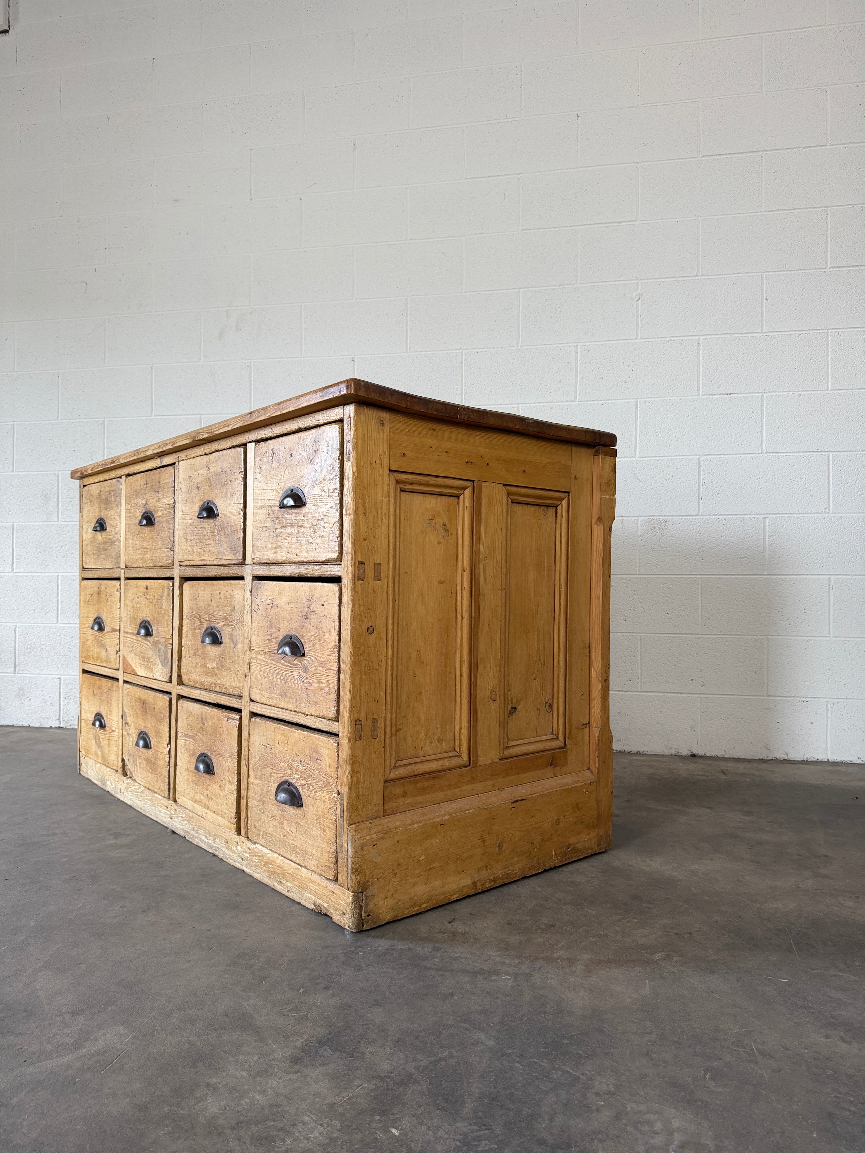 Victorian Pine Island/Bank of Drawers