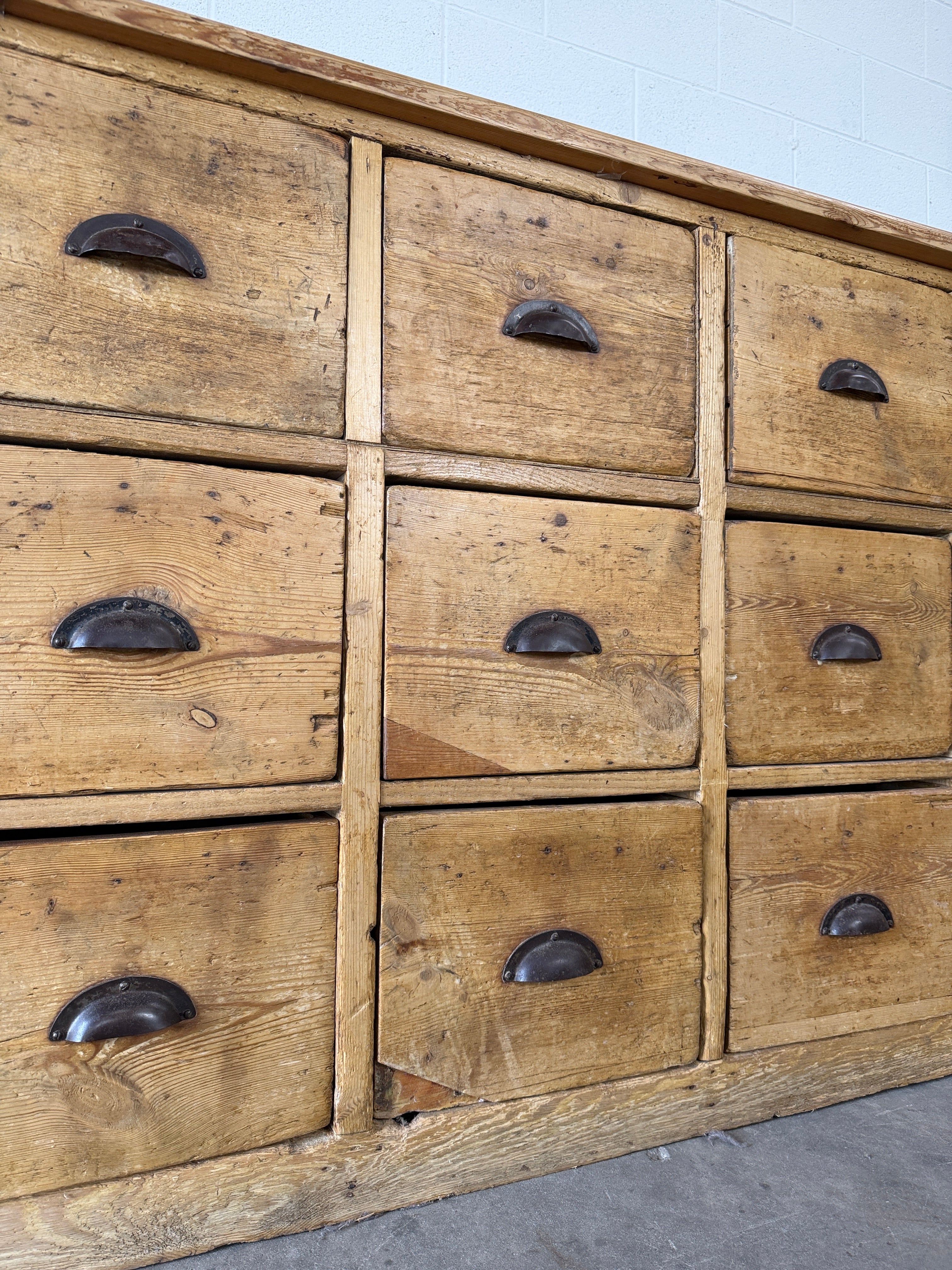 Victorian Pine Island/Bank of Drawers
