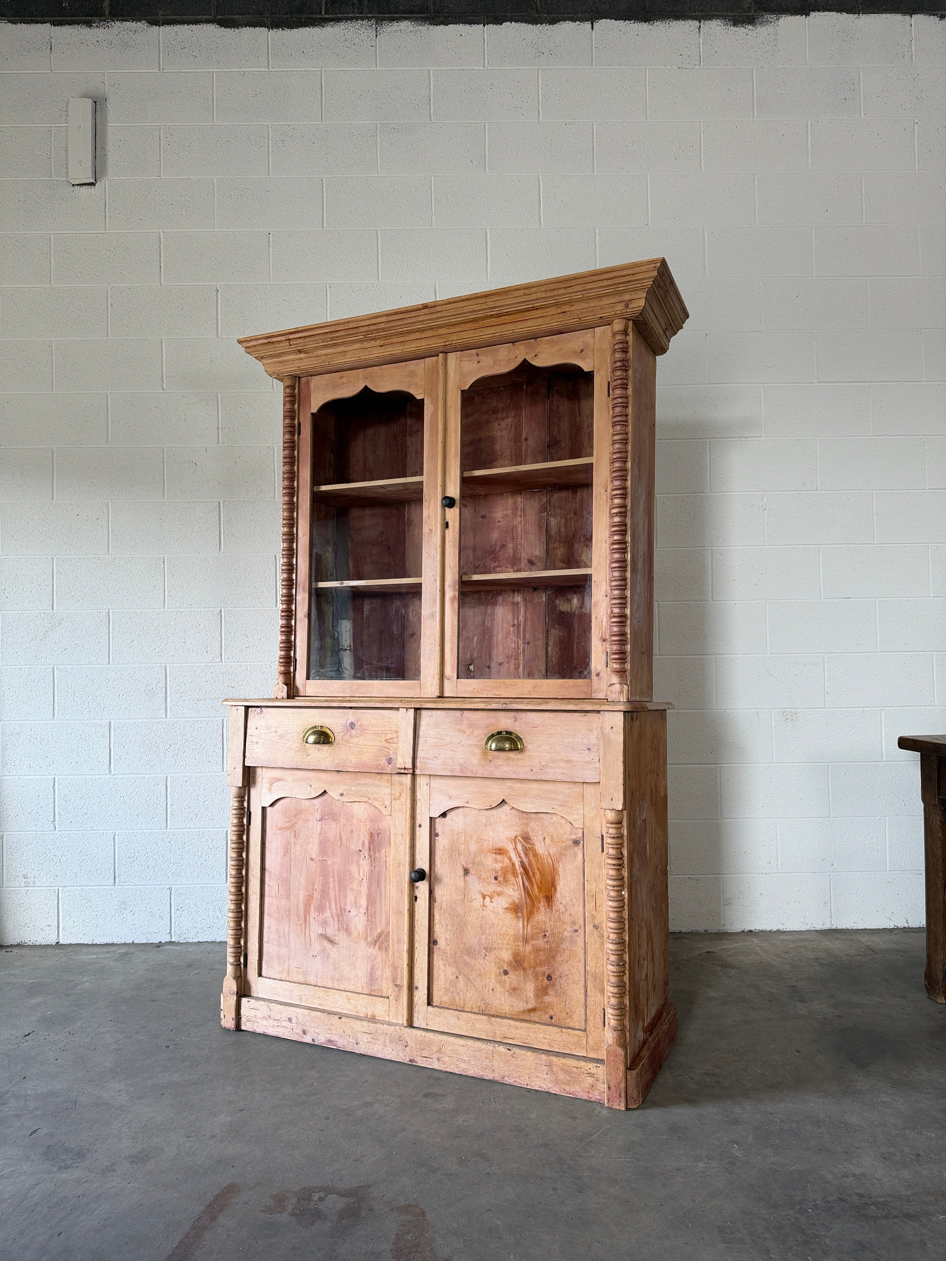 Cornish Pine Dresser with Wavy Glass Drawers