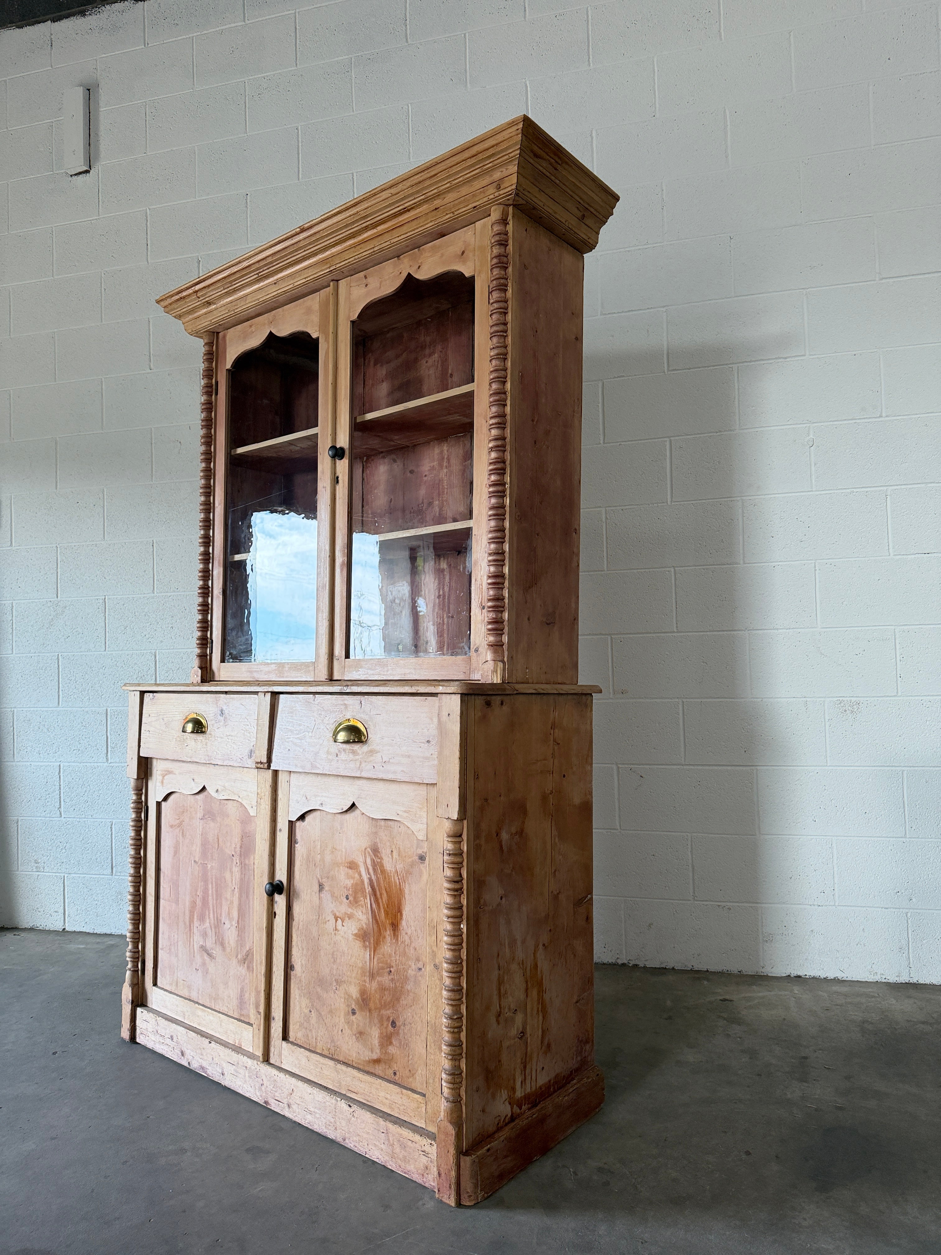 Cornish Pine Dresser with Wavy Glass Drawers