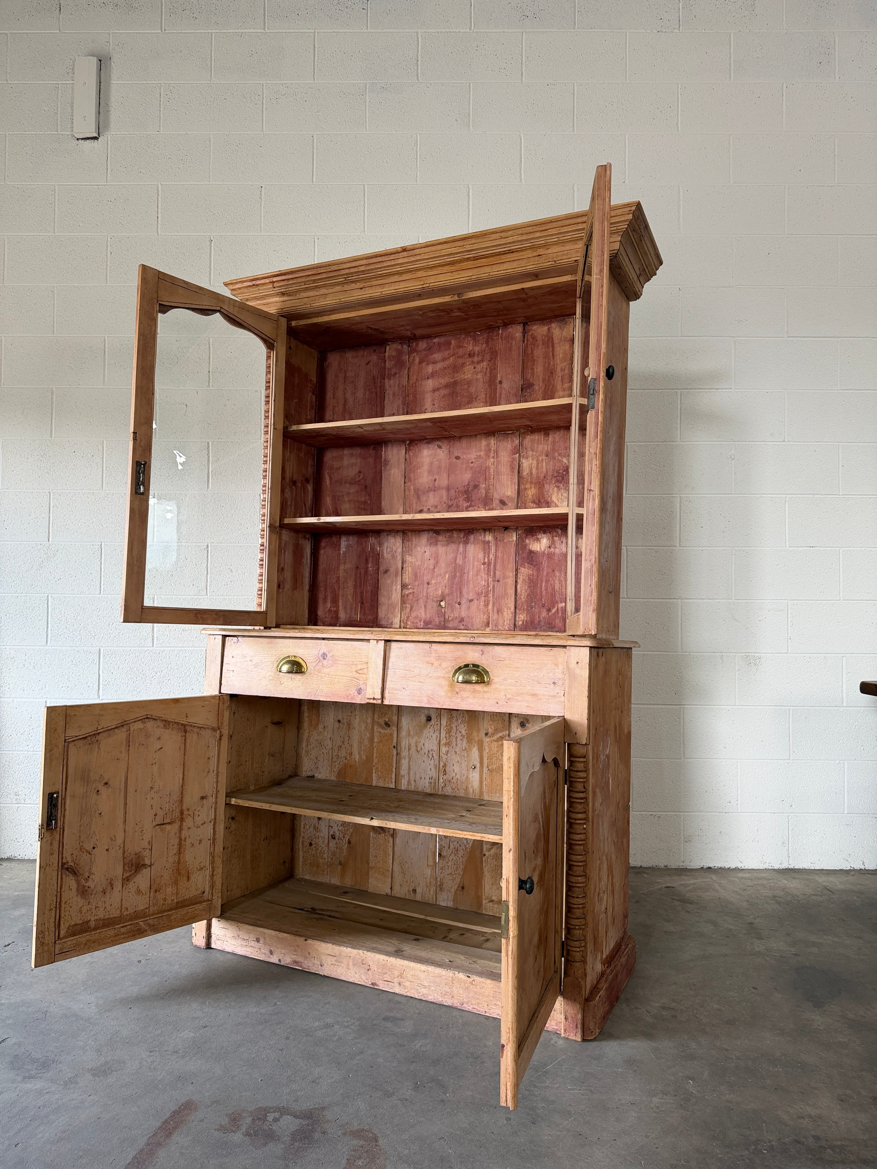 Cornish Pine Dresser with Wavy Glass Drawers