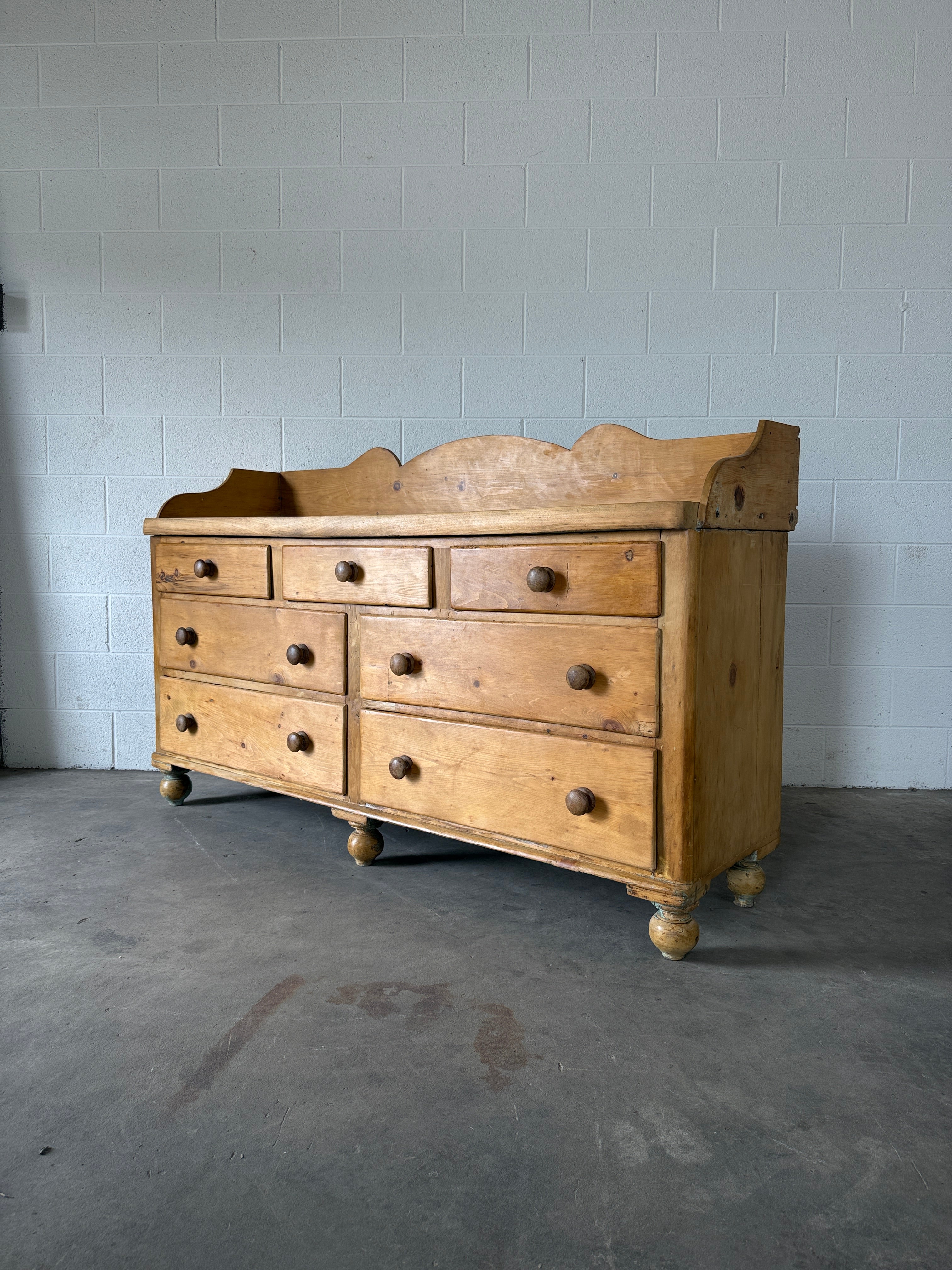 Victorian Pine Sideboard with Gallery Back