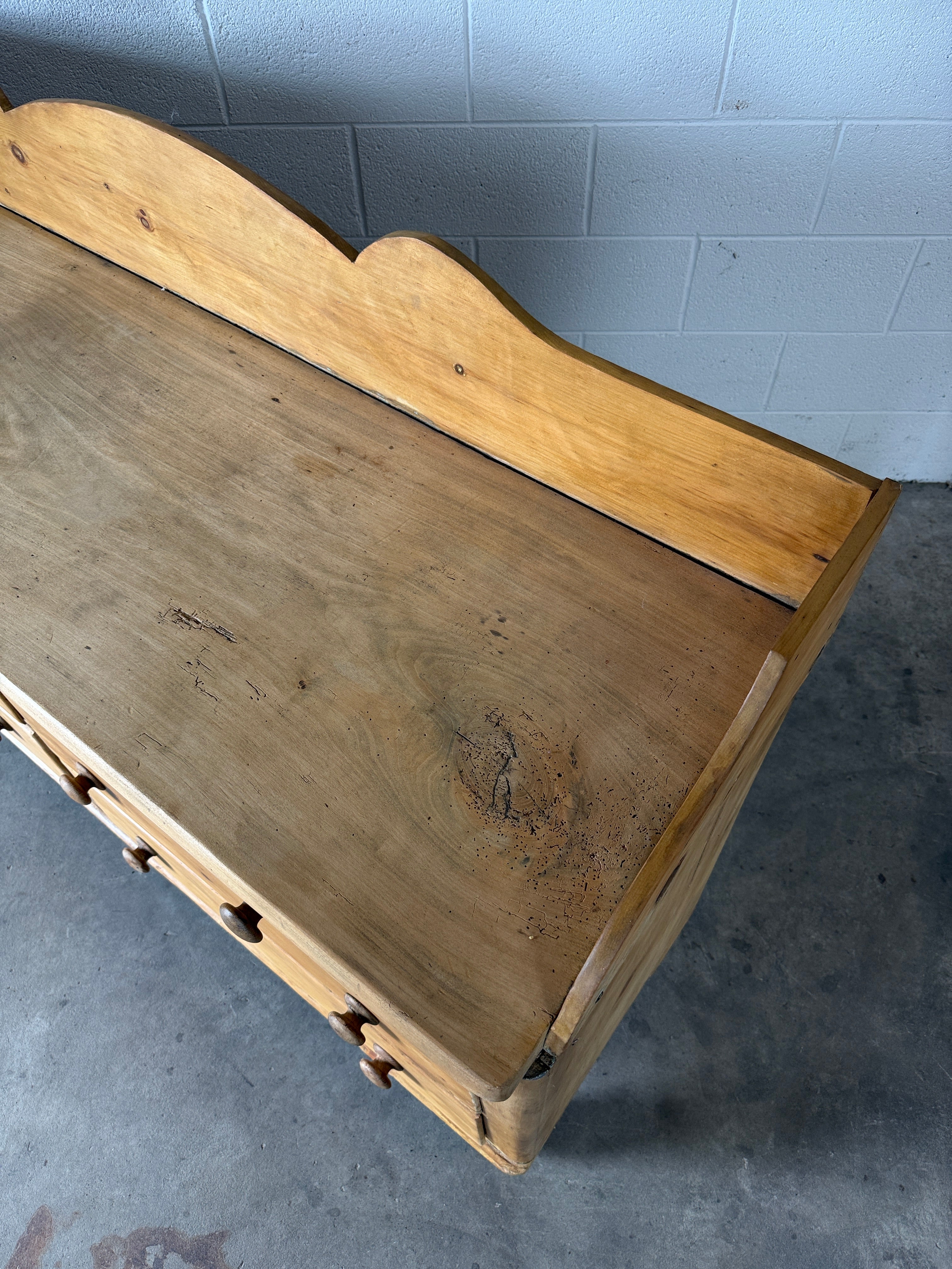Victorian Pine Sideboard with Gallery Back
