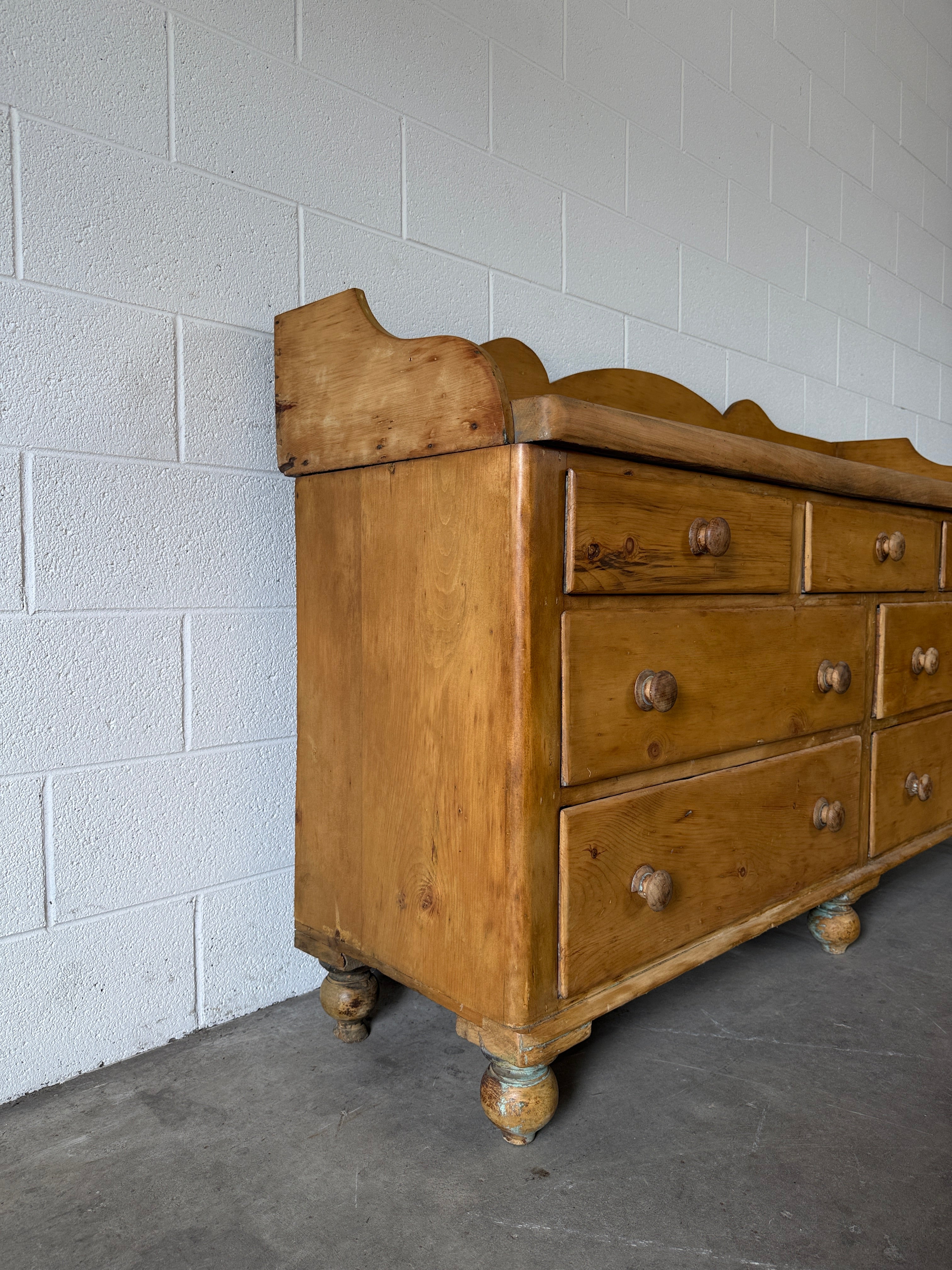 Victorian Pine Sideboard with Gallery Back
