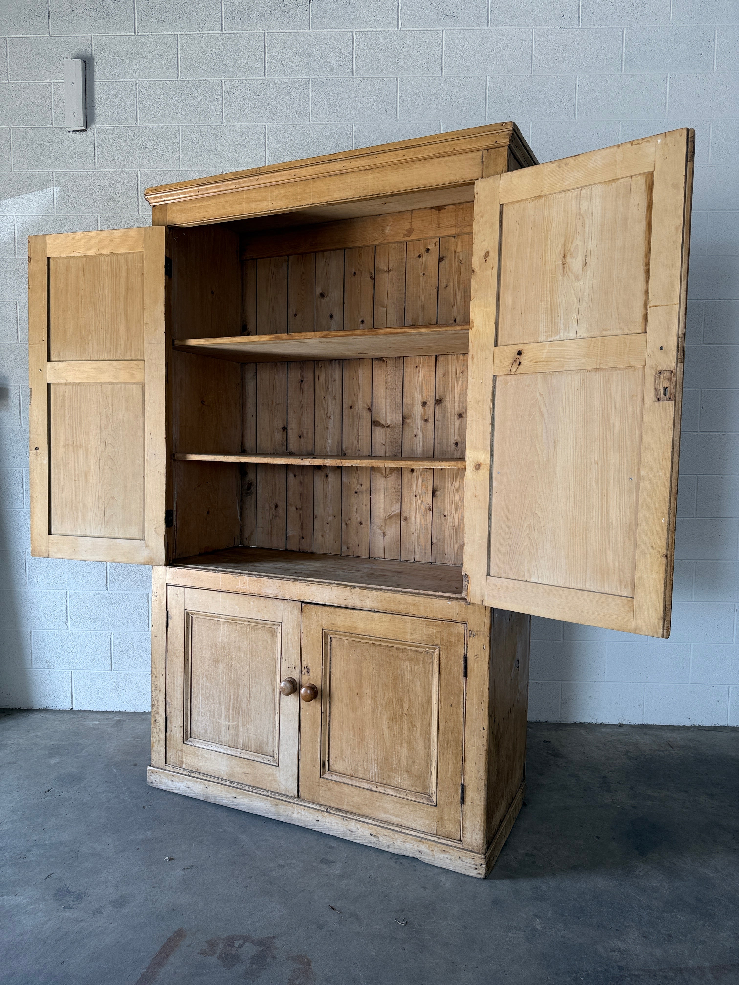Impressive Antique Pine Wardrobe