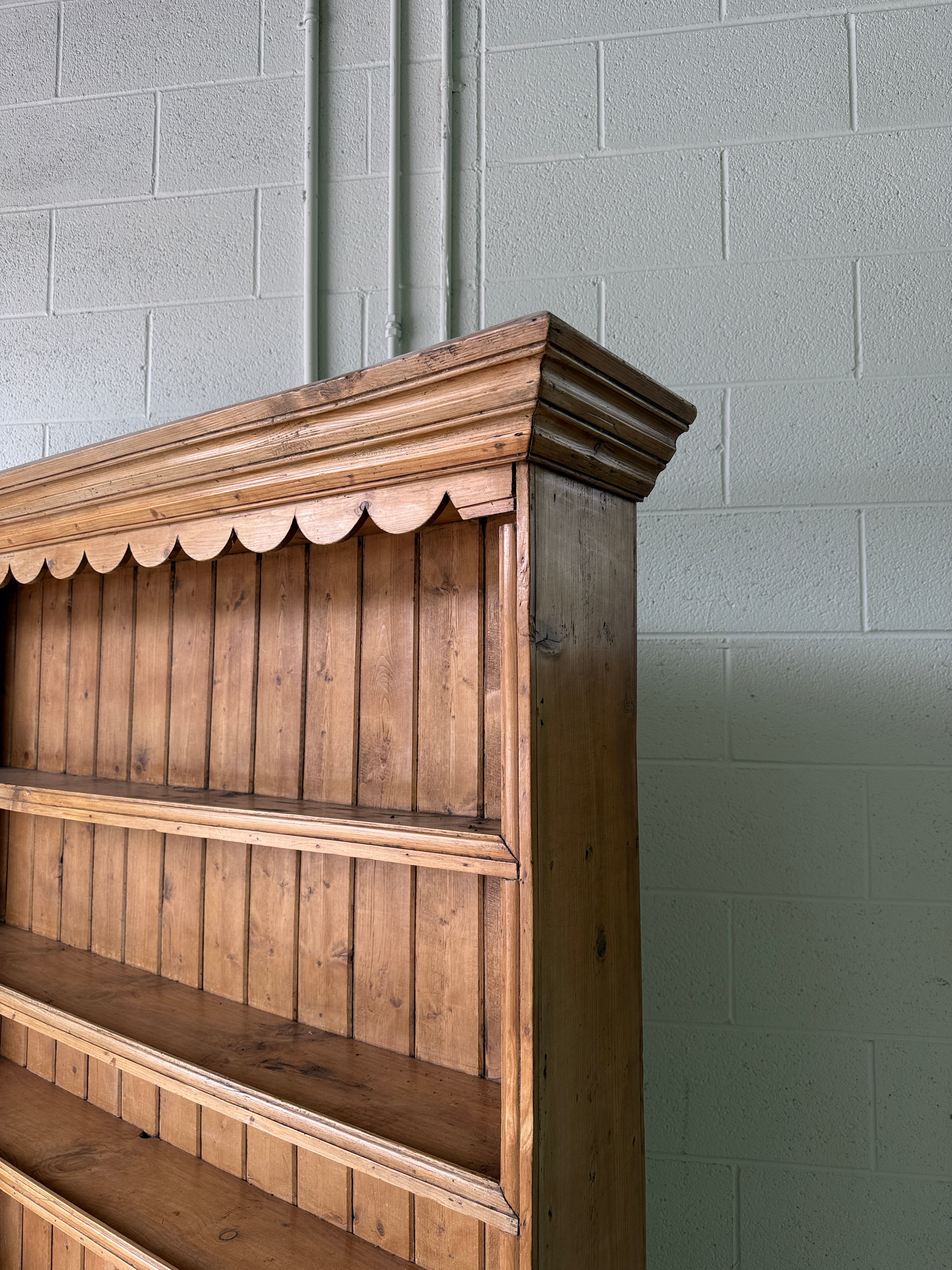 Wonderful scalloped Irish kitchen dresser