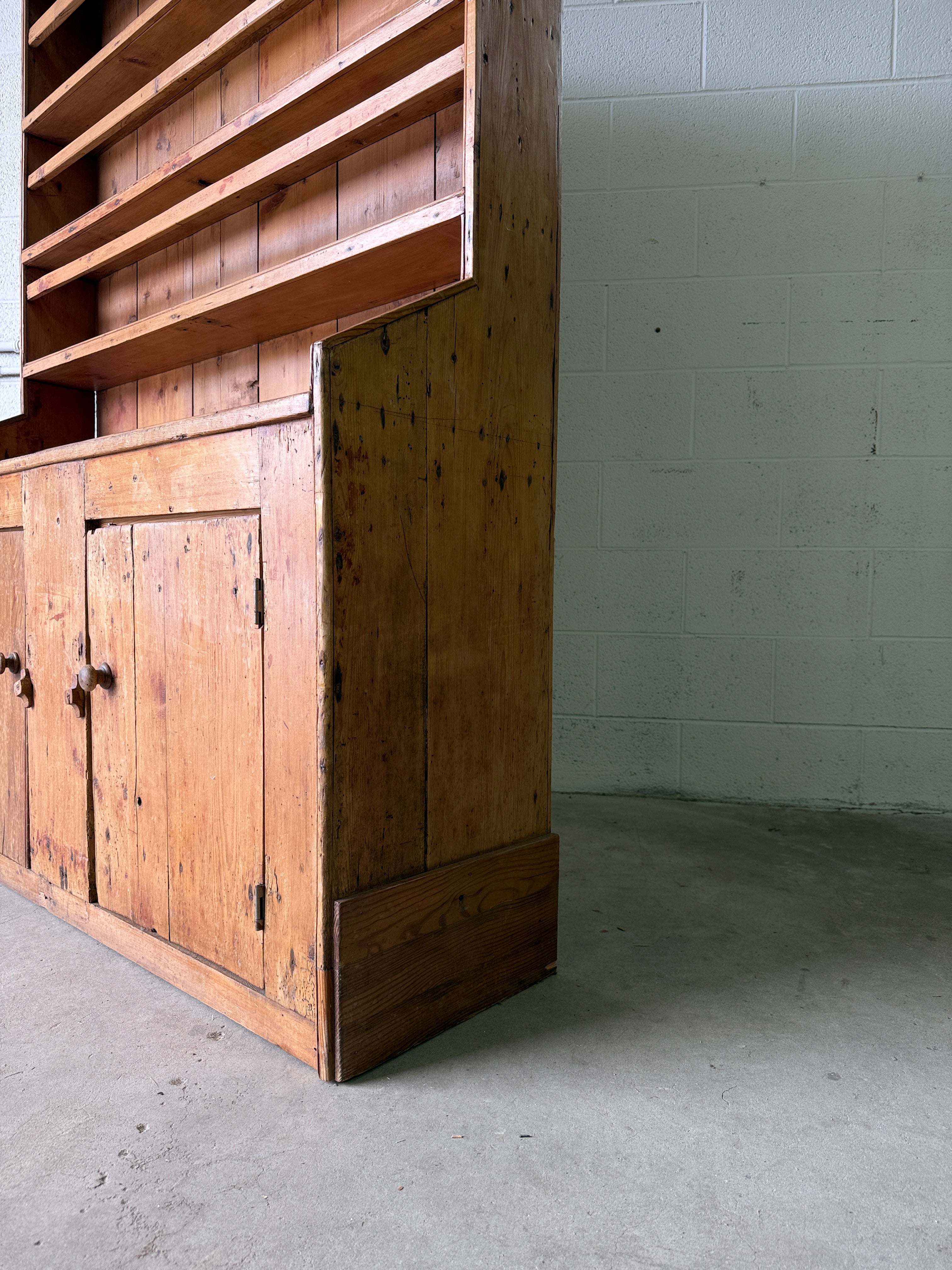 Primitive Irish antique kitchen dresser