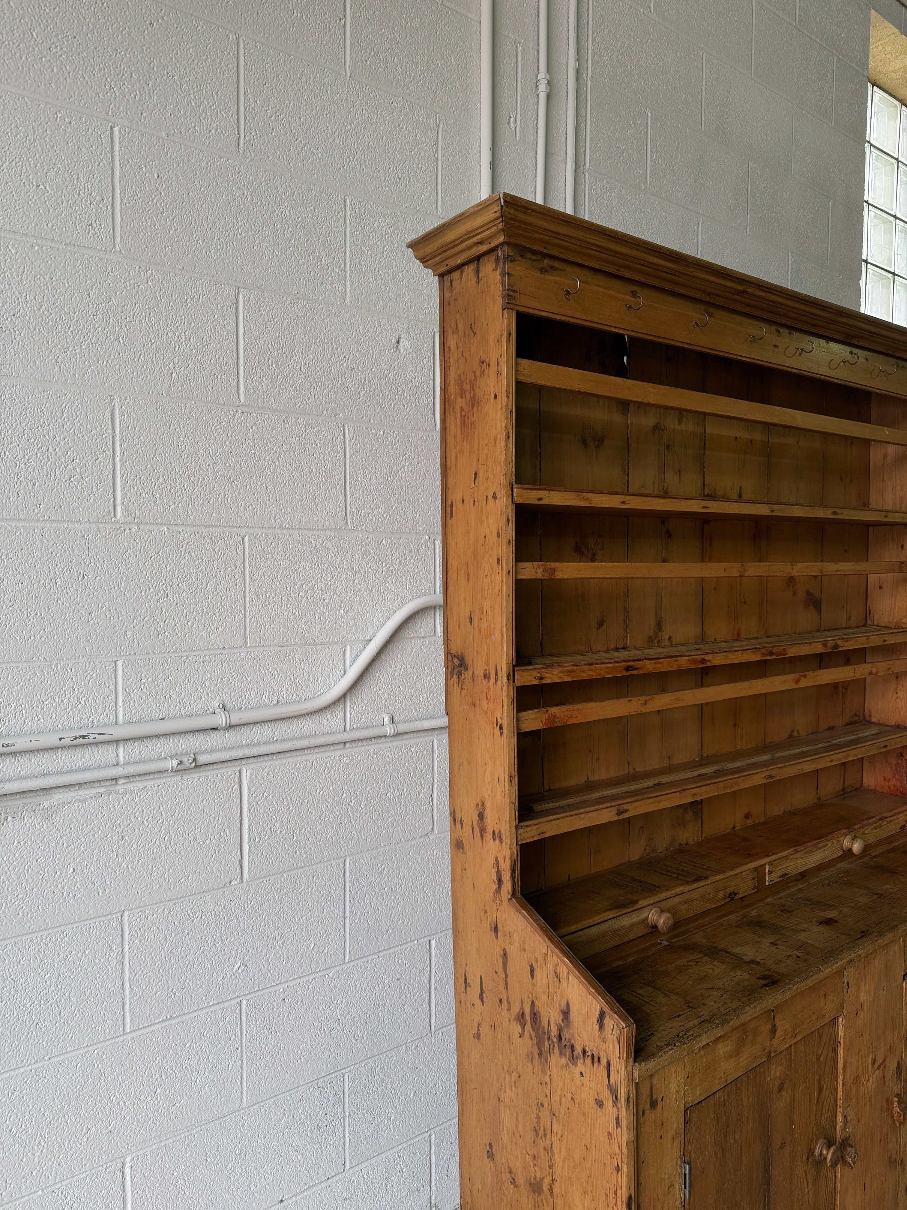 Primitive Irish antique kitchen dresser