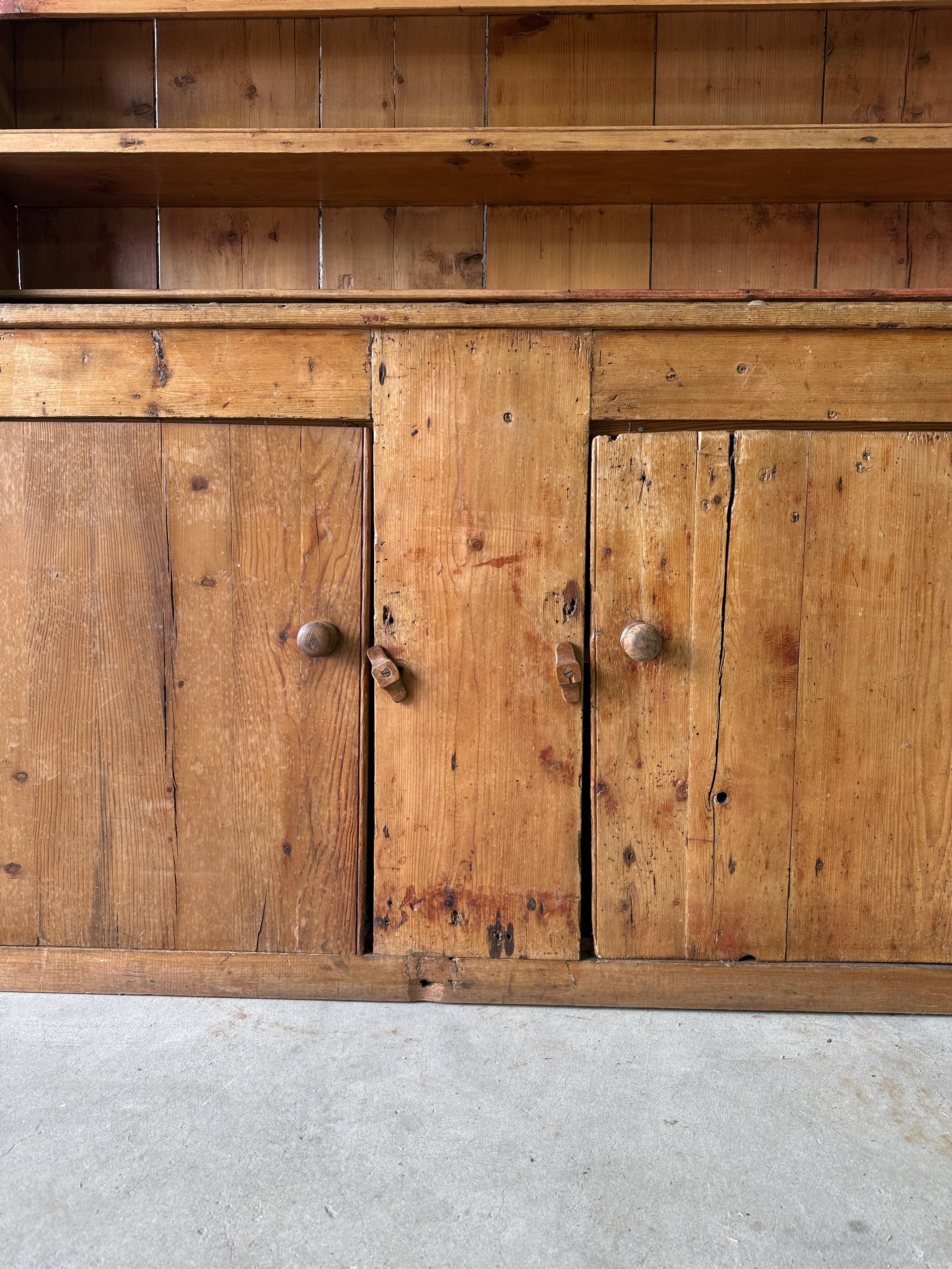 Primitive Irish antique kitchen dresser