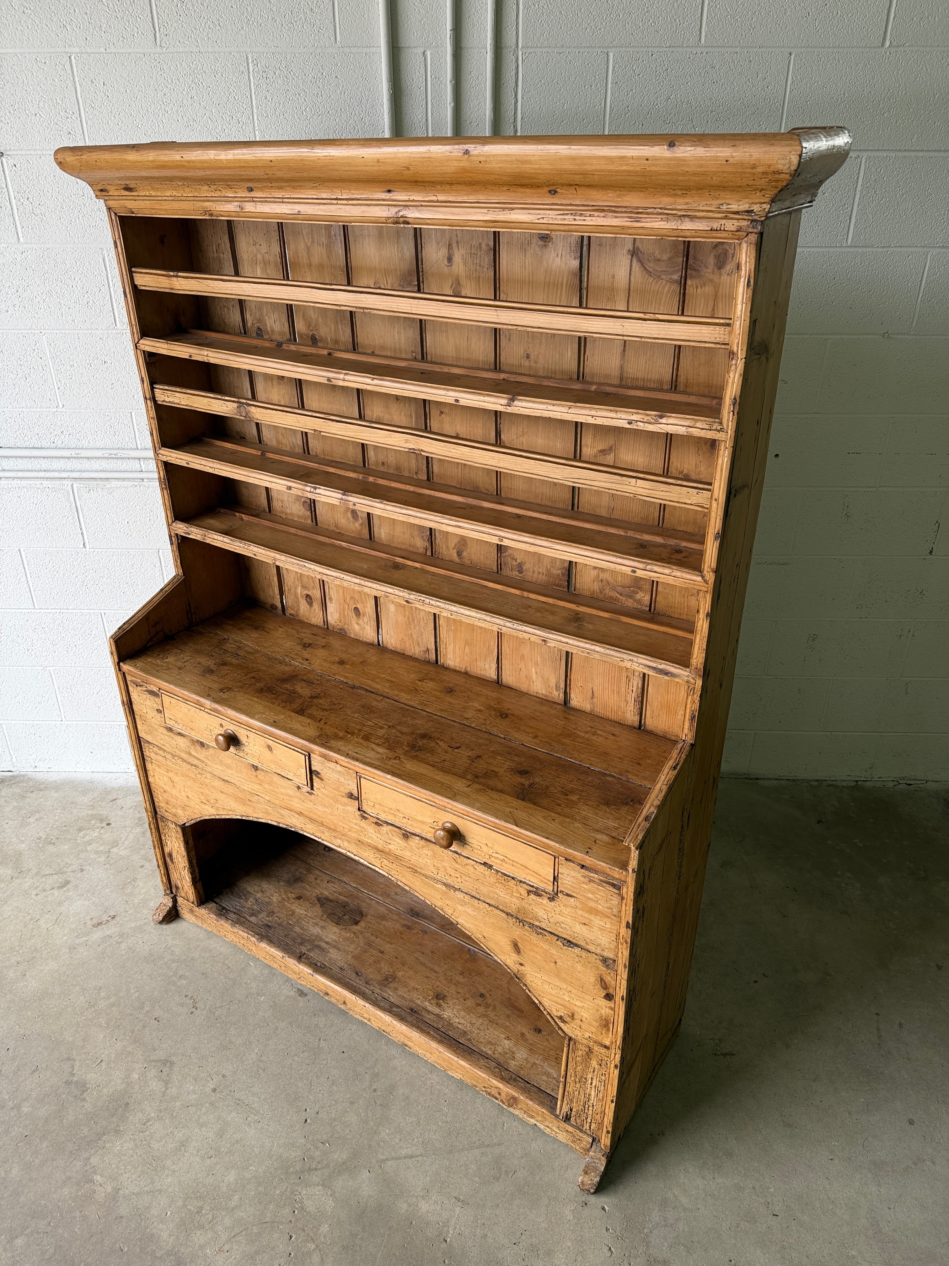 Antique Irish pine dog kennel kitchen dresser