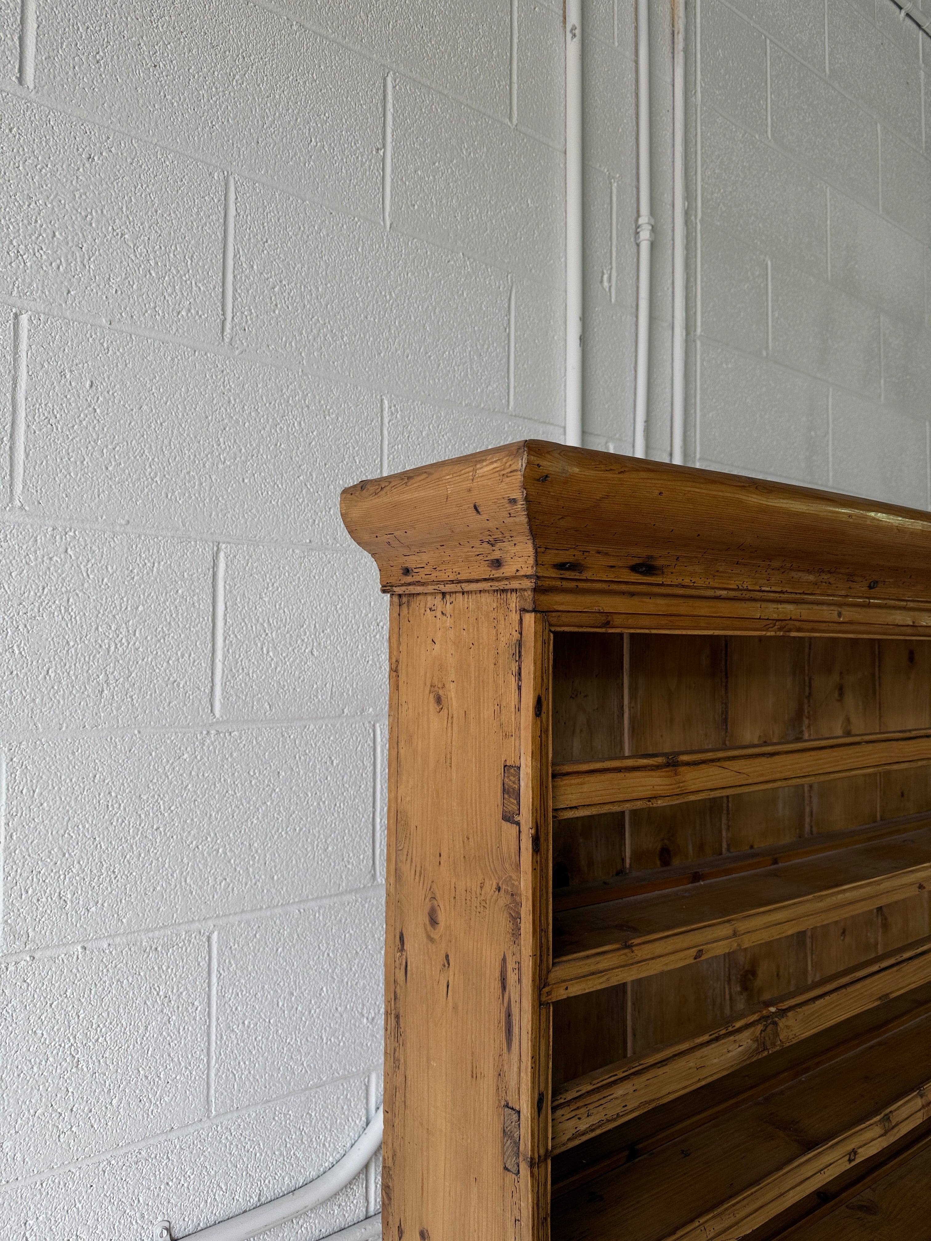 Antique Irish pine dog kennel kitchen dresser