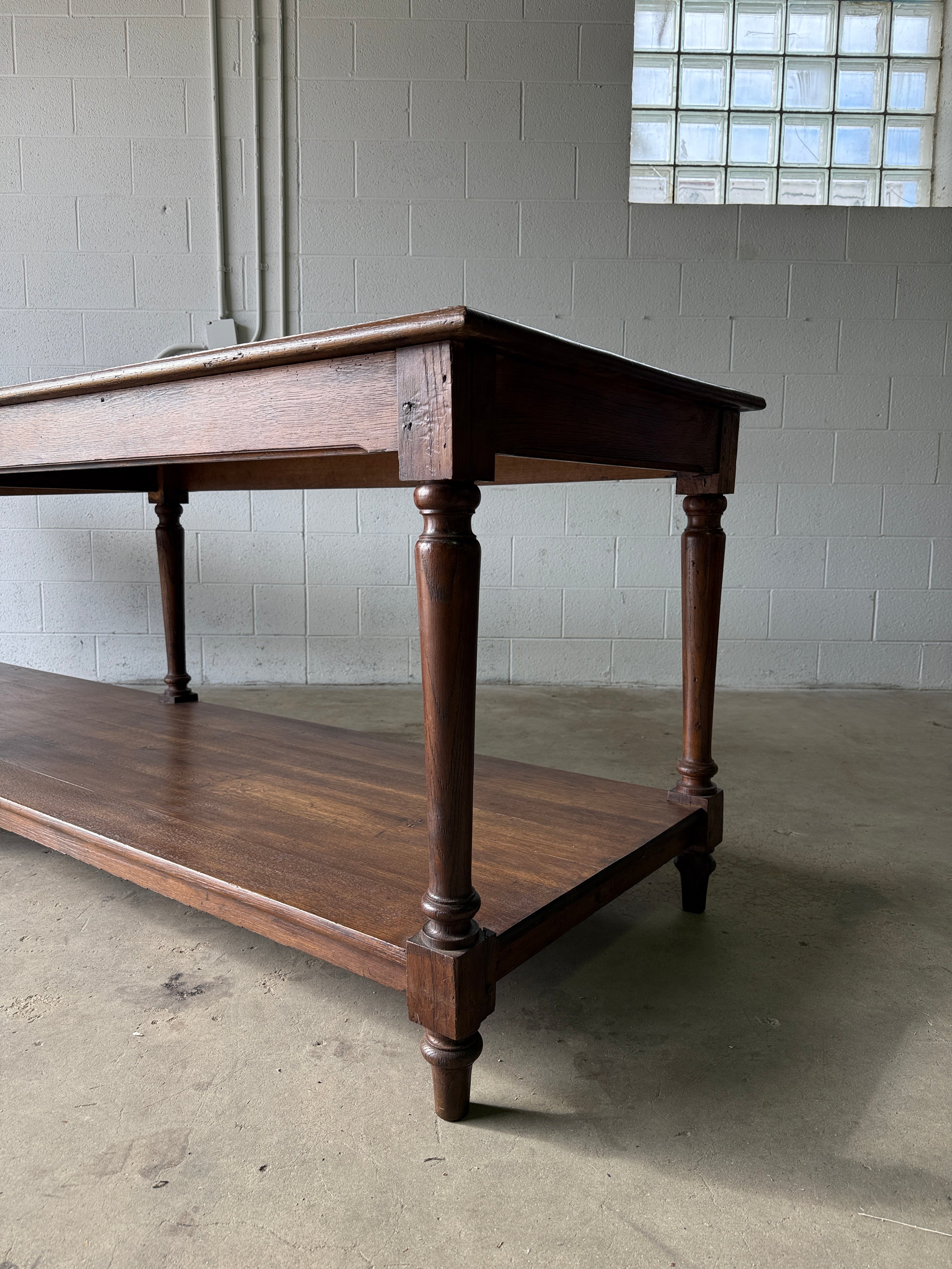 Antique Dutch drapers table with one drawer