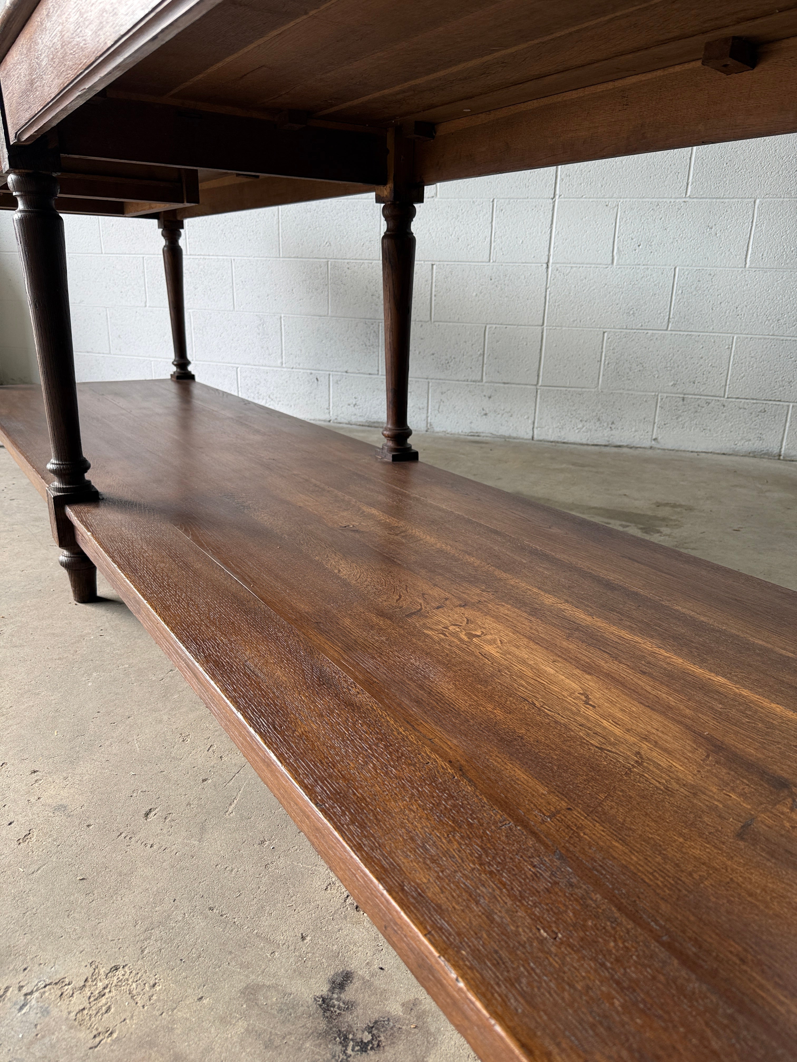 Antique Dutch drapers table with one drawer