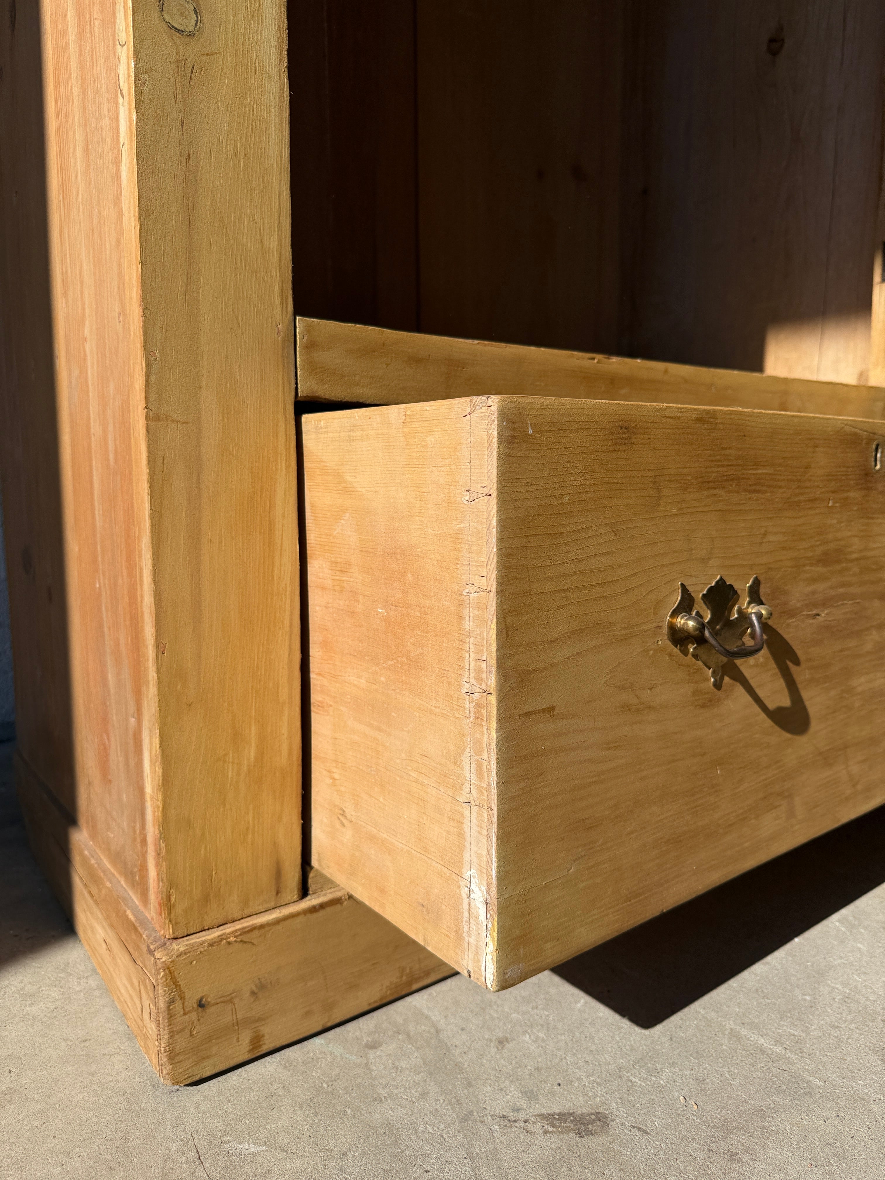 Antique pine single door wardrobe