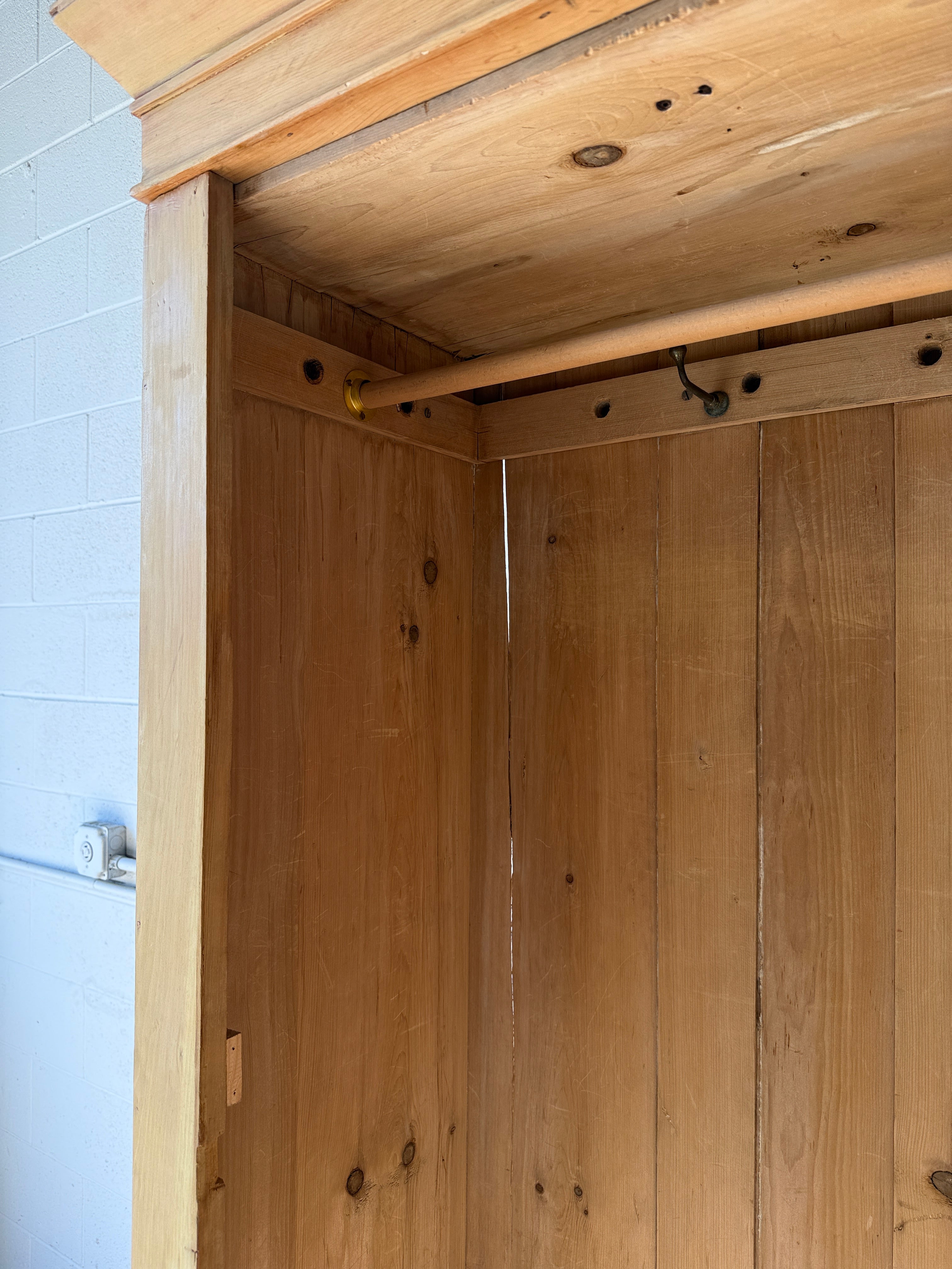 Antique pine single door wardrobe