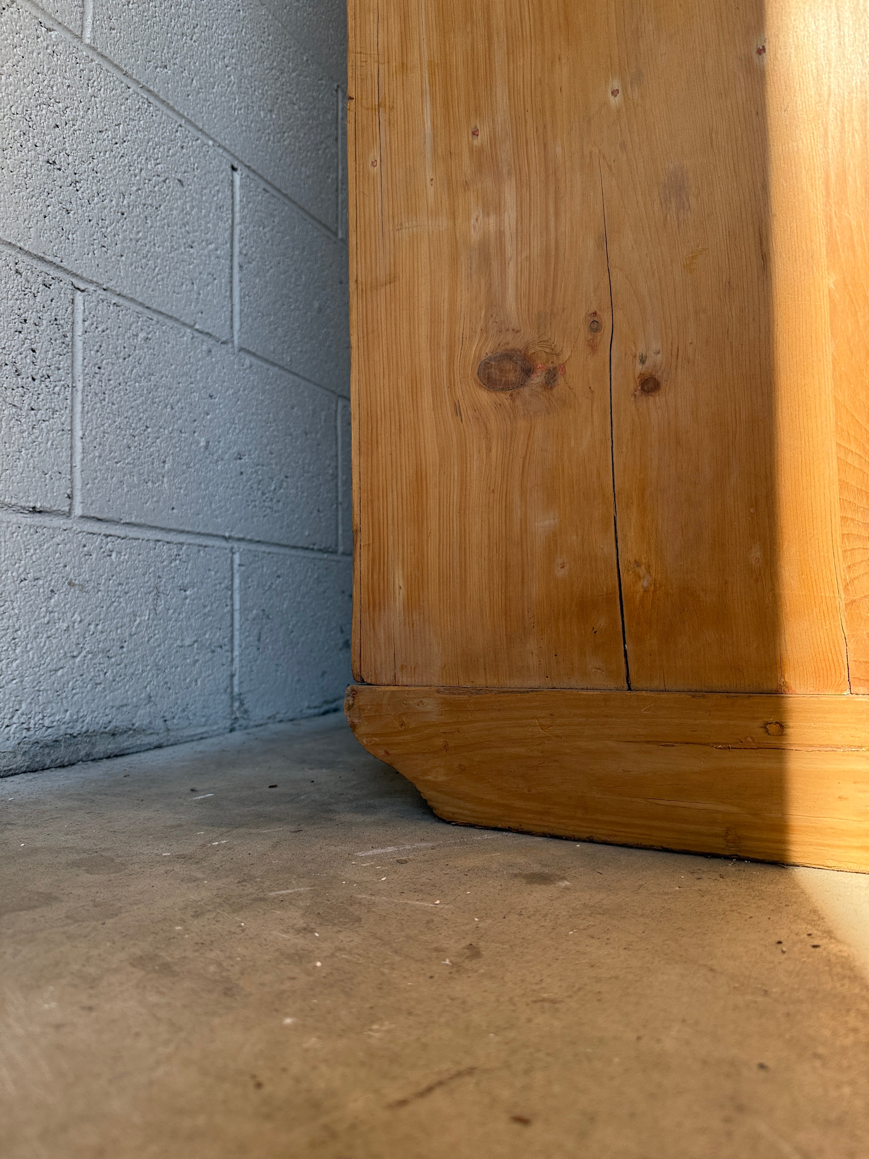 Antique pine single door wardrobe