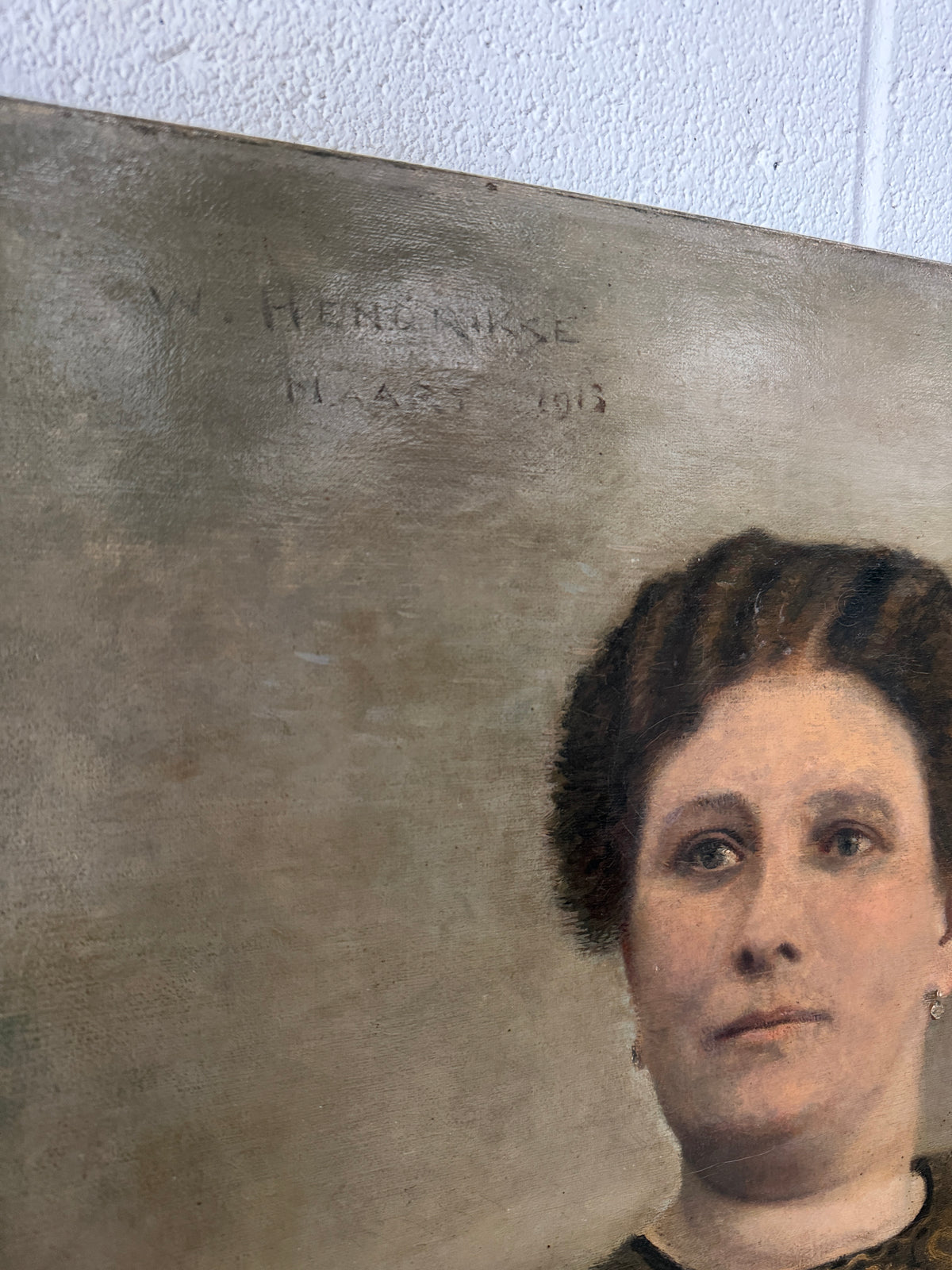 Pair of antique oil portraits