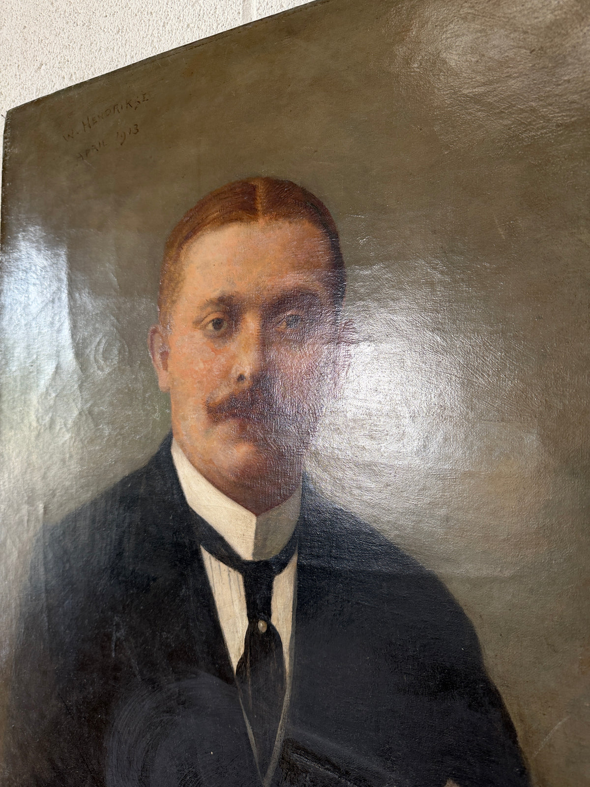Pair of antique oil portraits