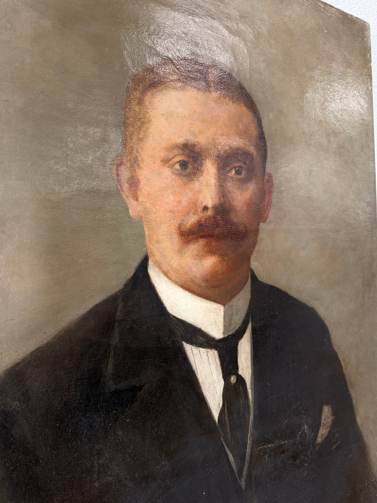 Pair of antique oil portraits