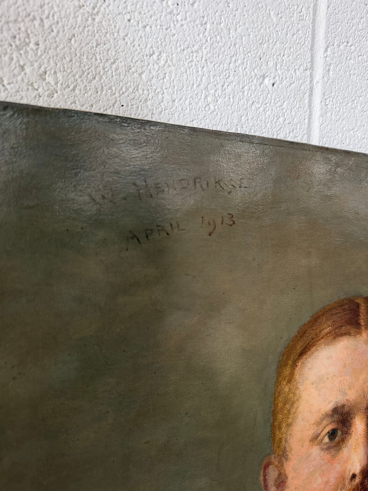 Pair of antique oil portraits