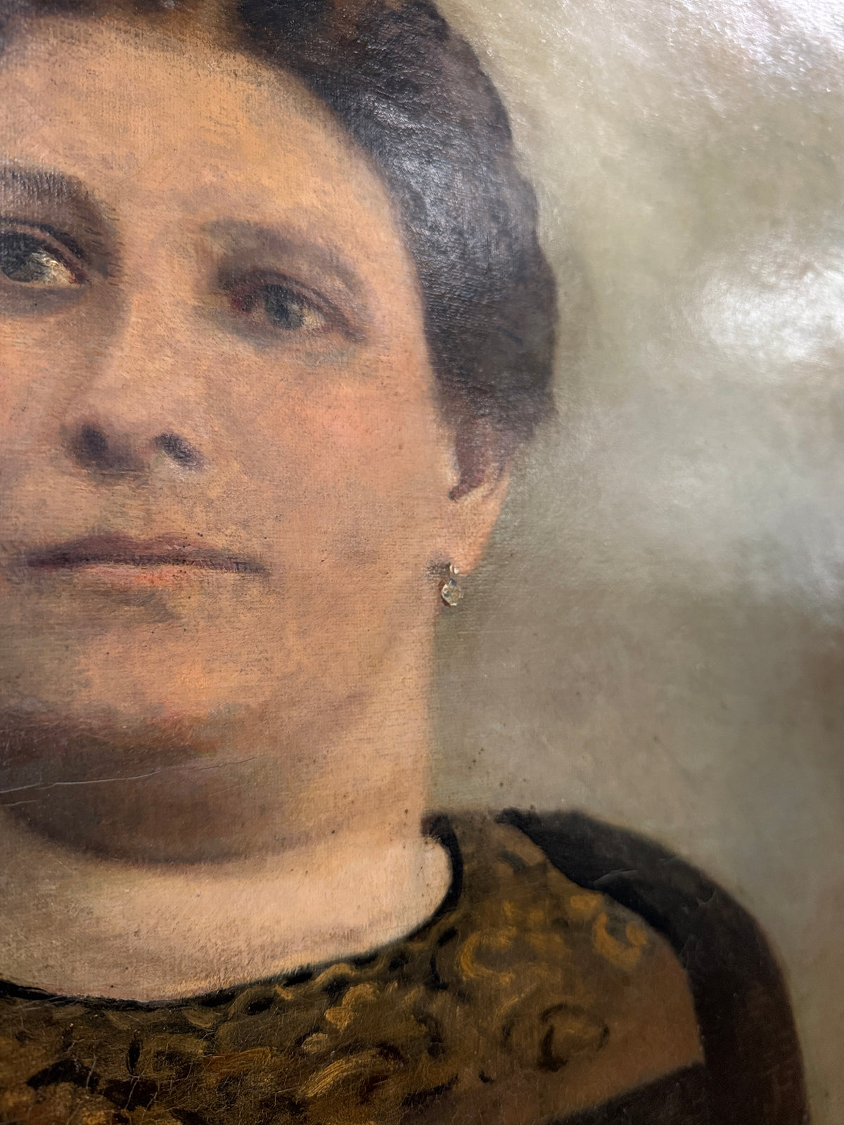 Pair of antique oil portraits