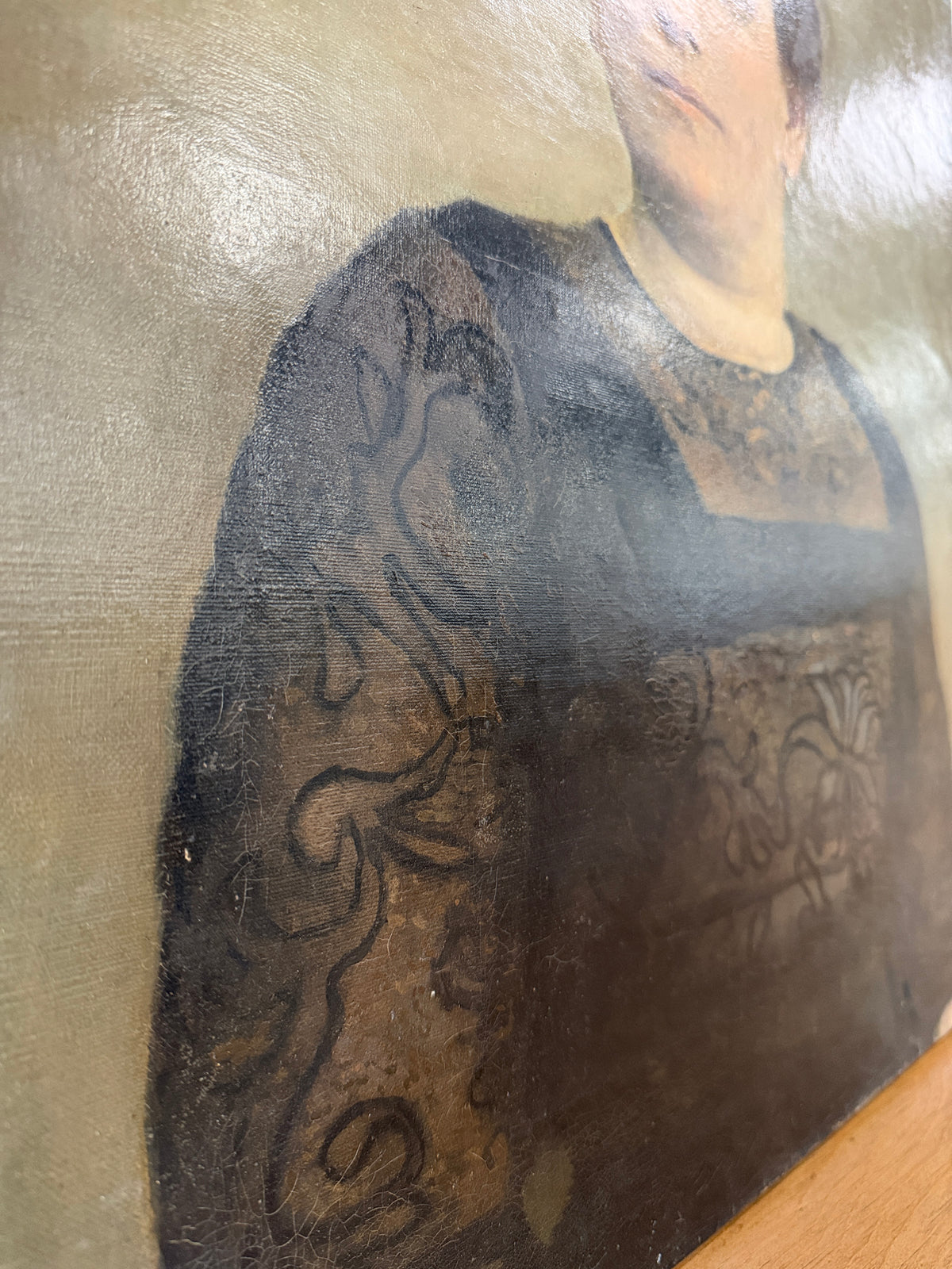 Pair of antique oil portraits