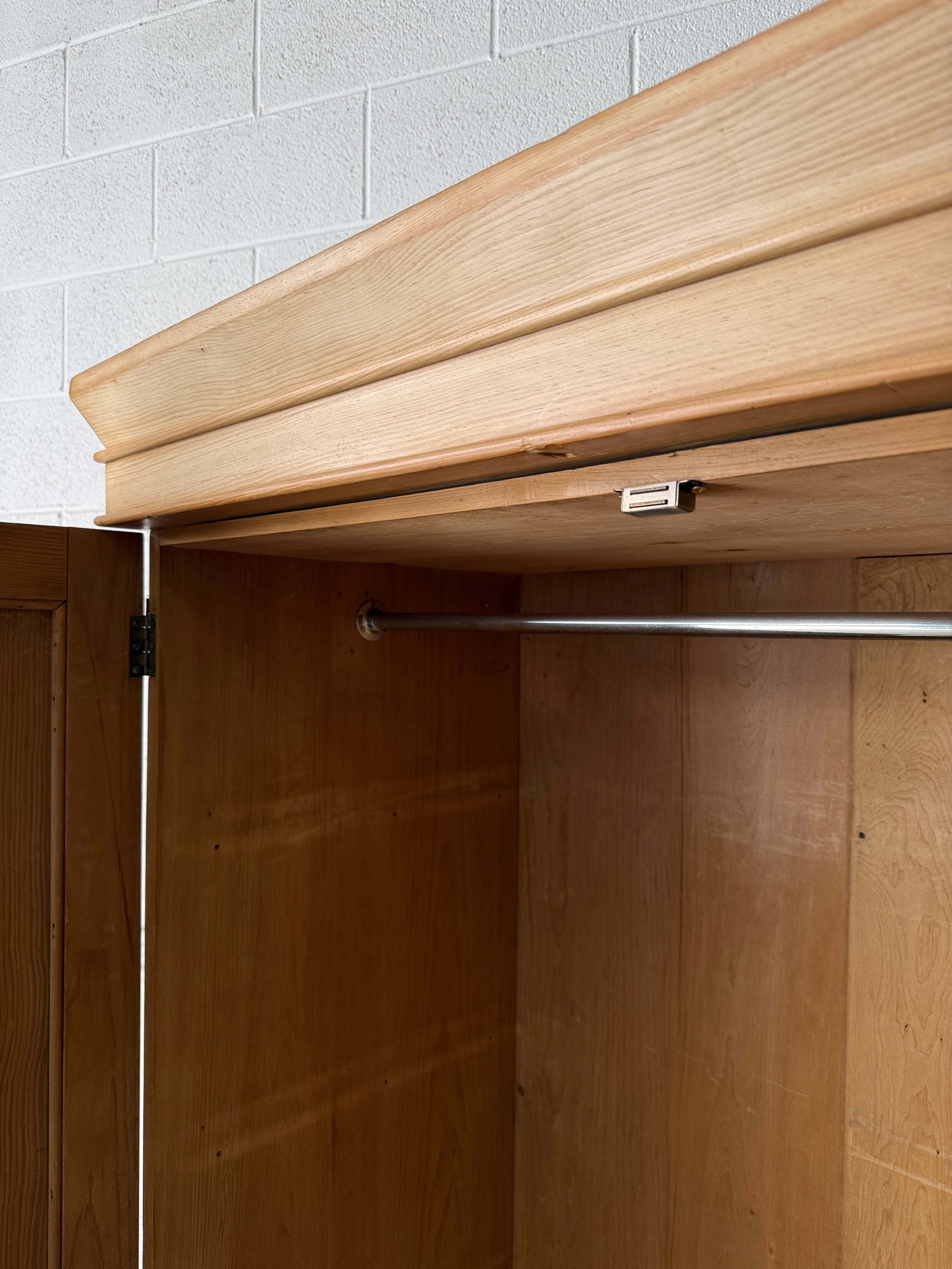 Modest antique English pine wardrobe
