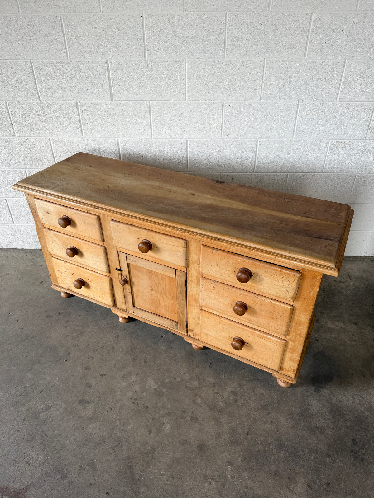 Classic English Pine Sideboard with Central Cupboard