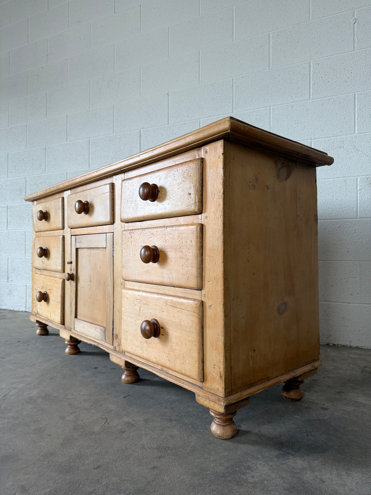 Classic English Pine Sideboard with Central Cupboard