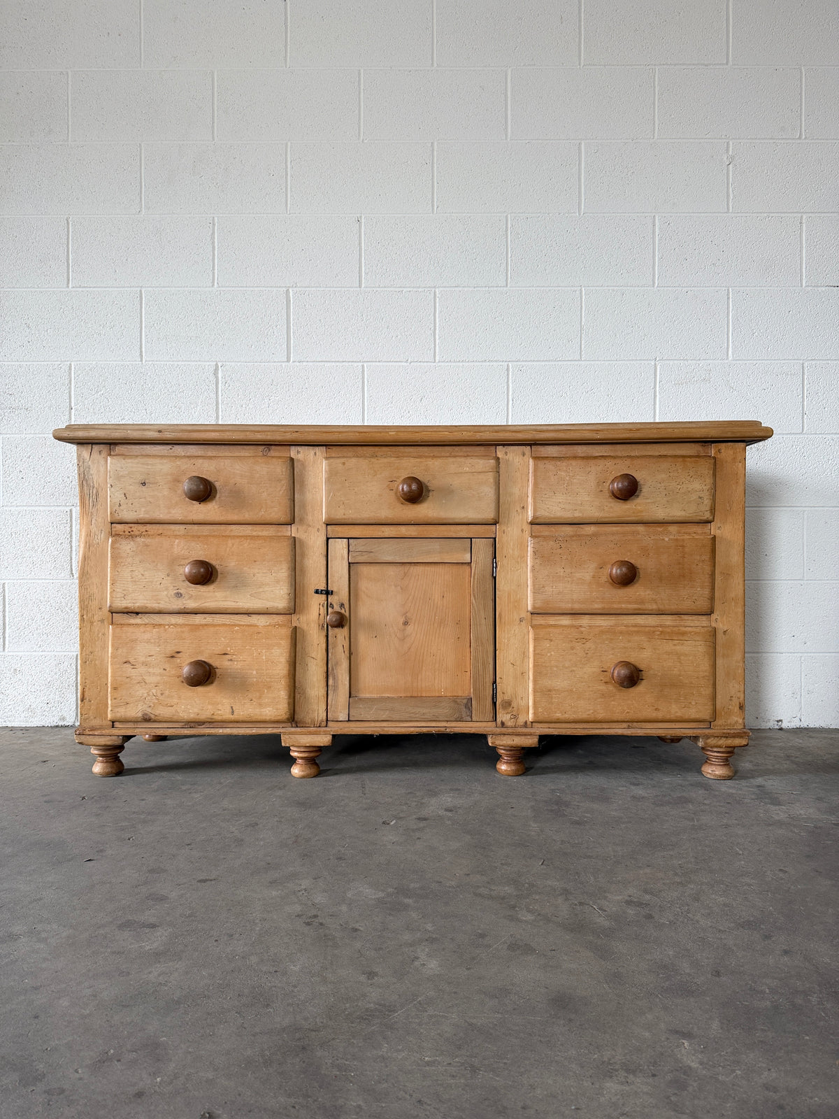 Classic English Pine Sideboard with Central Cupboard
