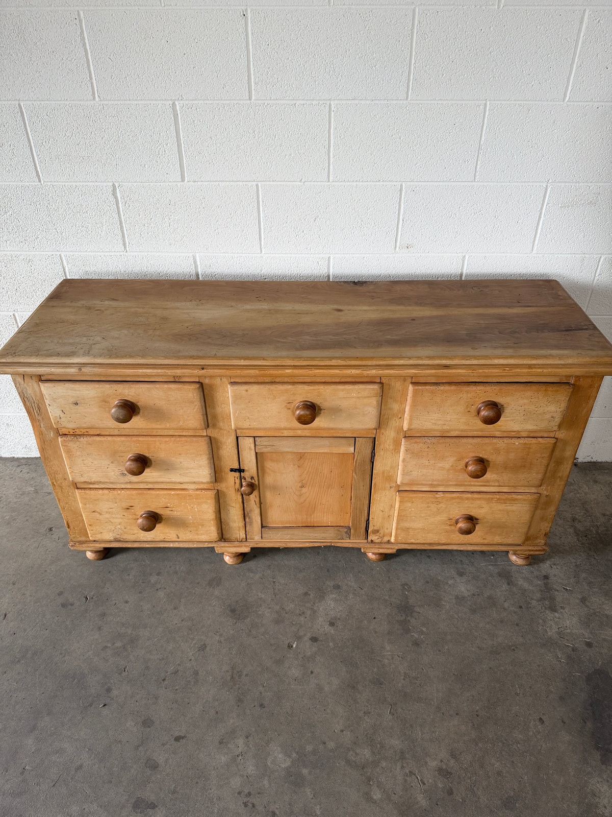 Classic English Pine Sideboard with Central Cupboard