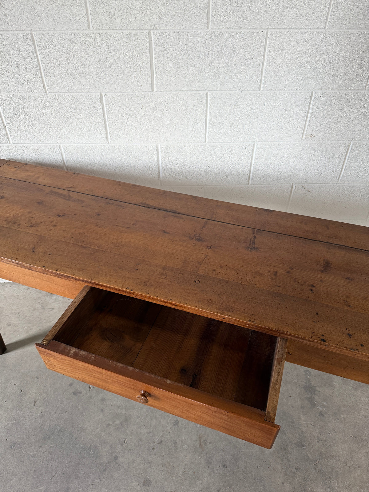Antique French fruitwood console table