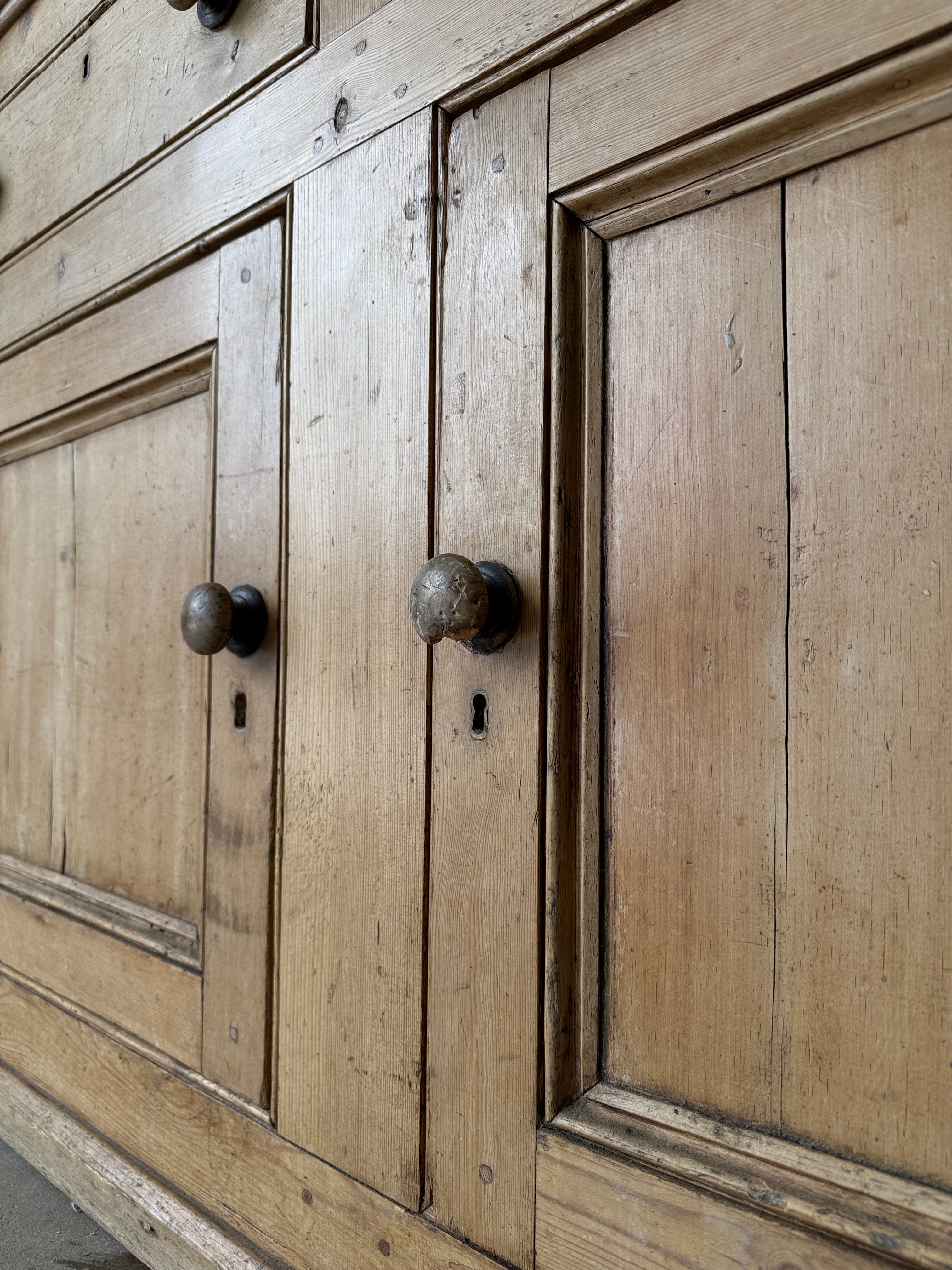 Early Victorian English pine kitchen dresser