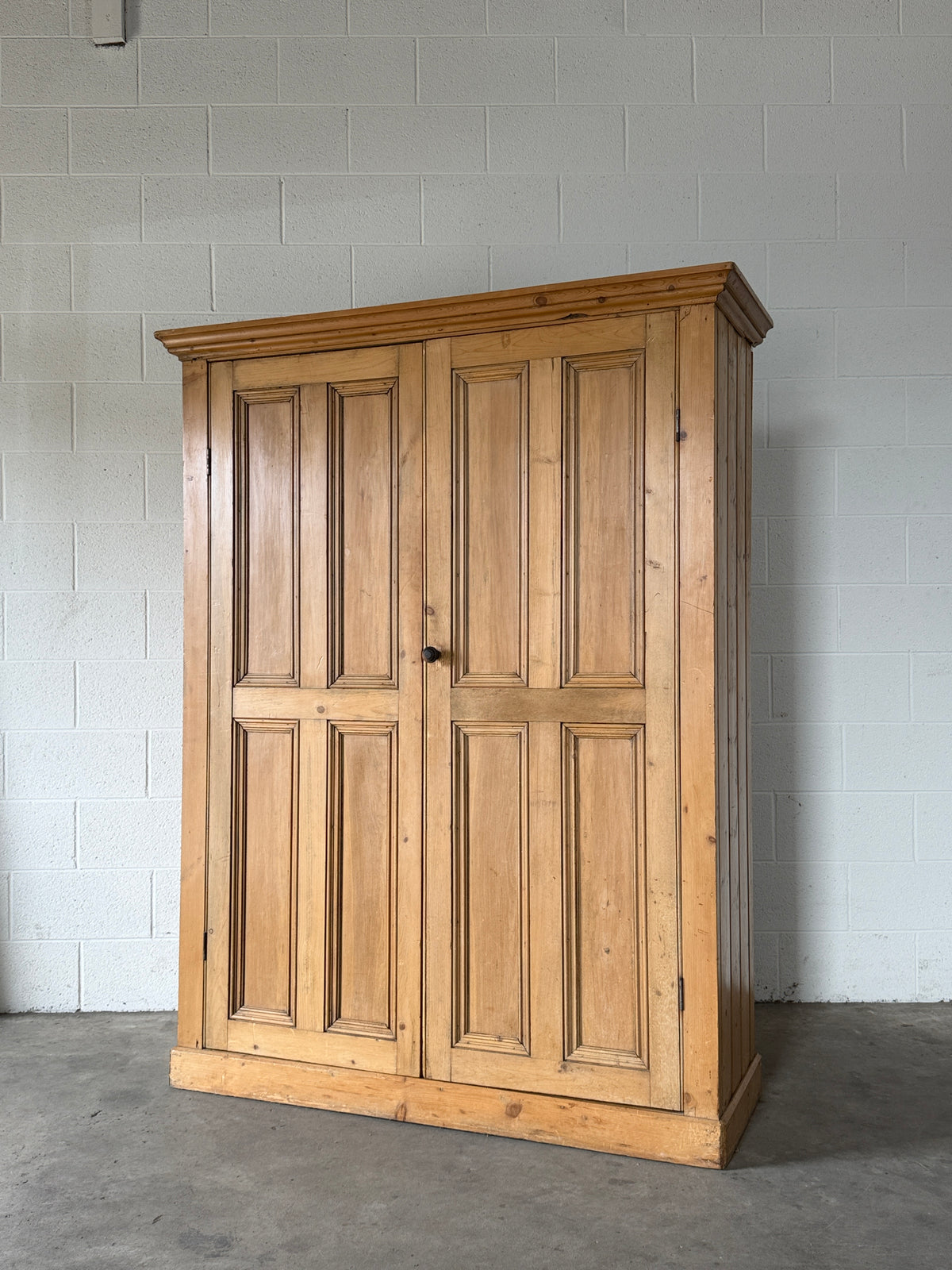 English Pine Cupboard with Paneled Doors