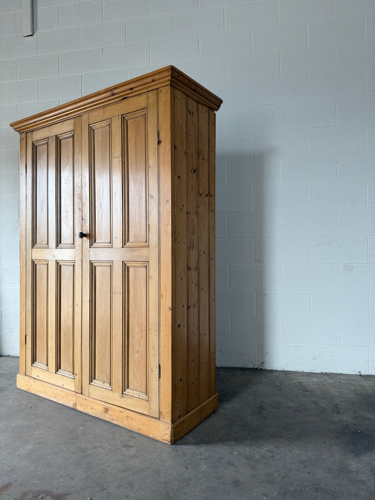 English Pine Cupboard with Paneled Doors
