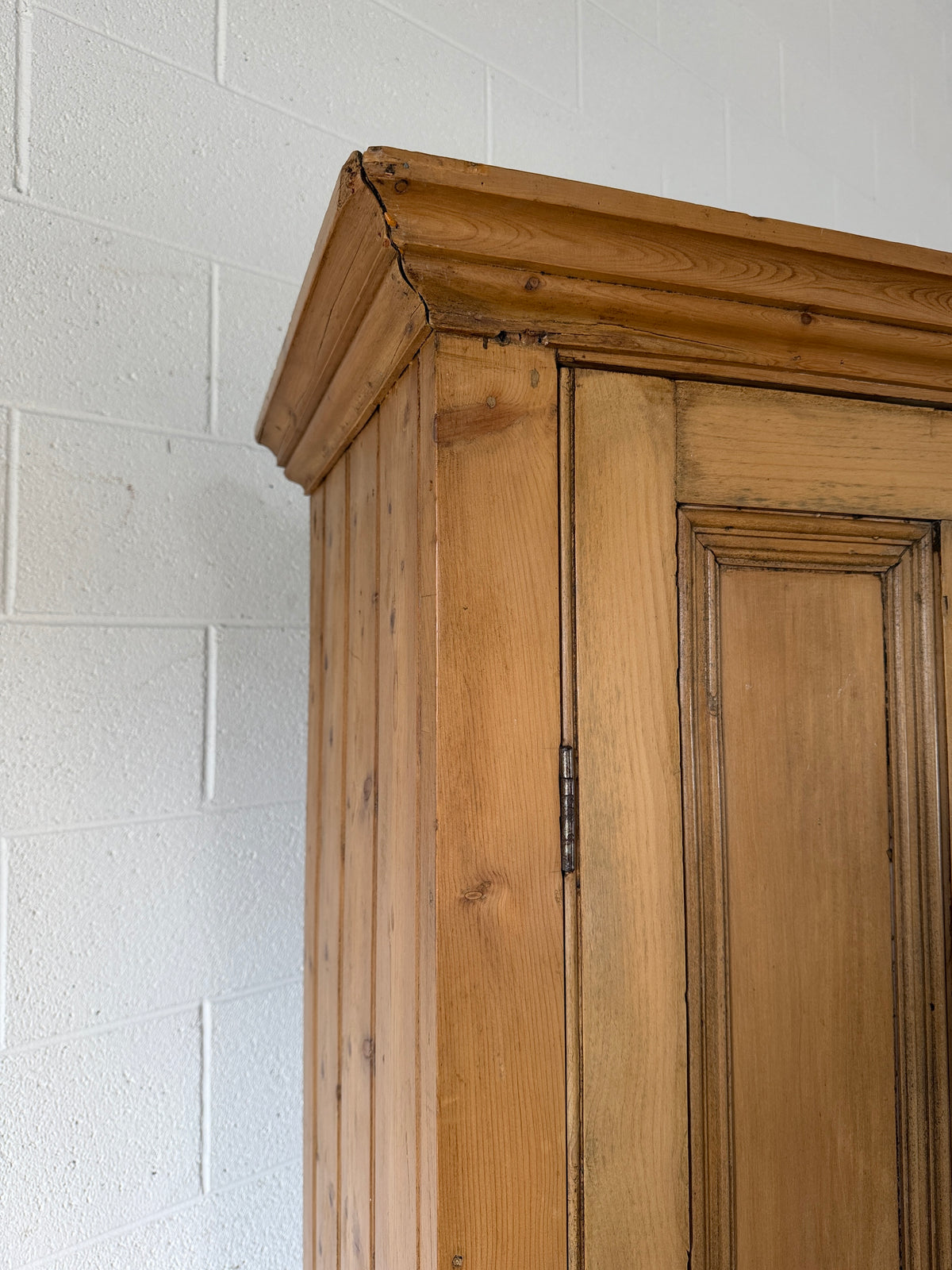 English Pine Cupboard with Paneled Doors