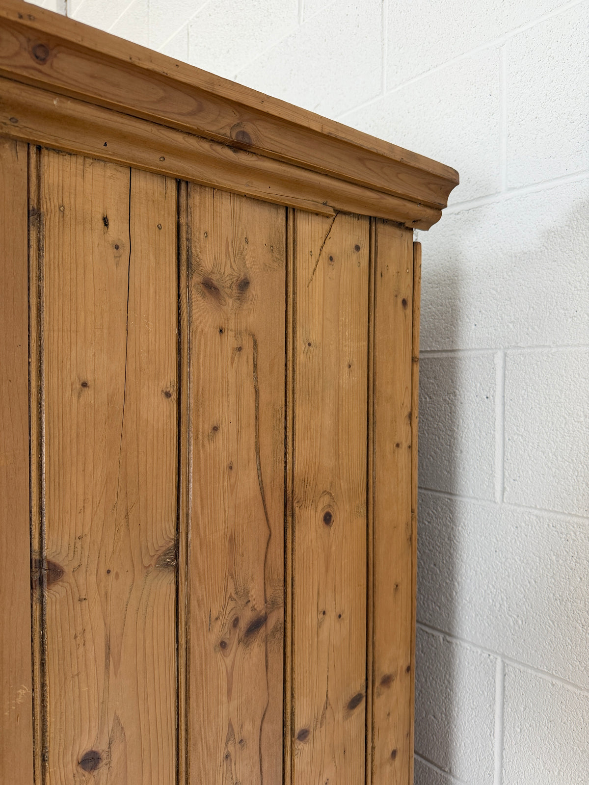 English Pine Cupboard with Paneled Doors
