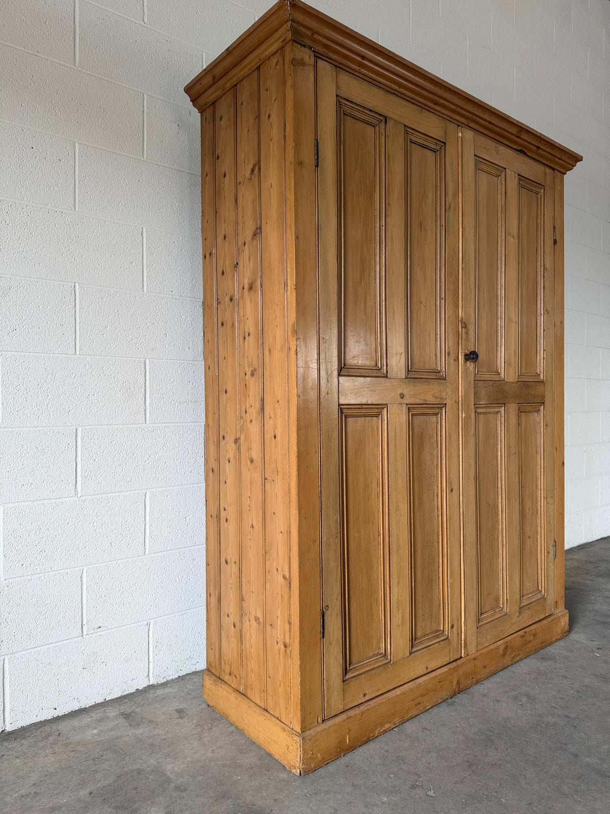 English Pine Cupboard with Paneled Doors