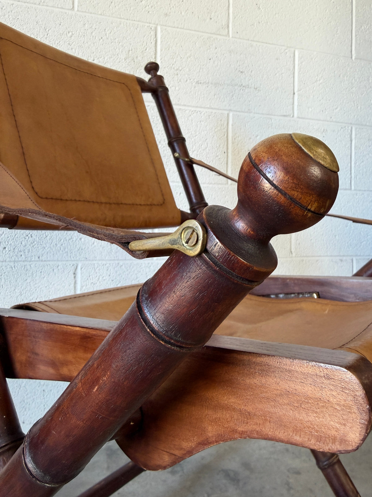 Vintage leather folding chair
