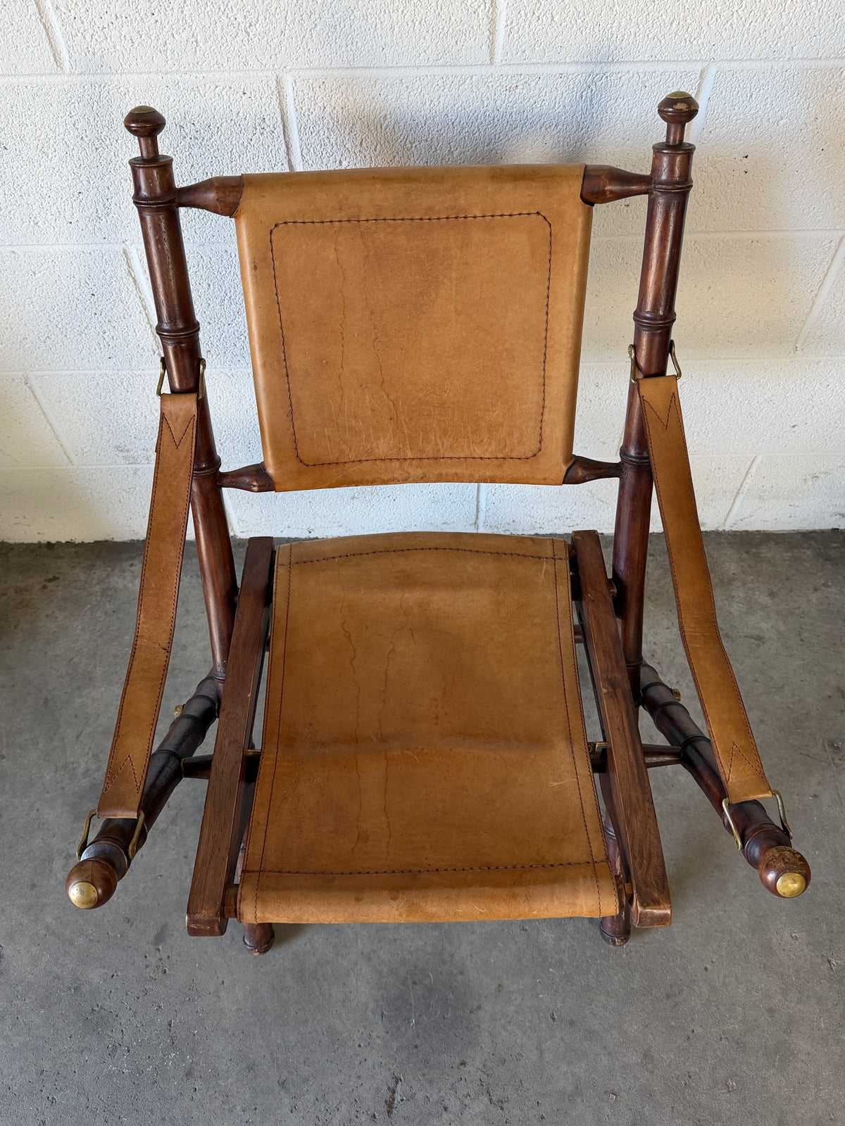 Vintage leather folding chair