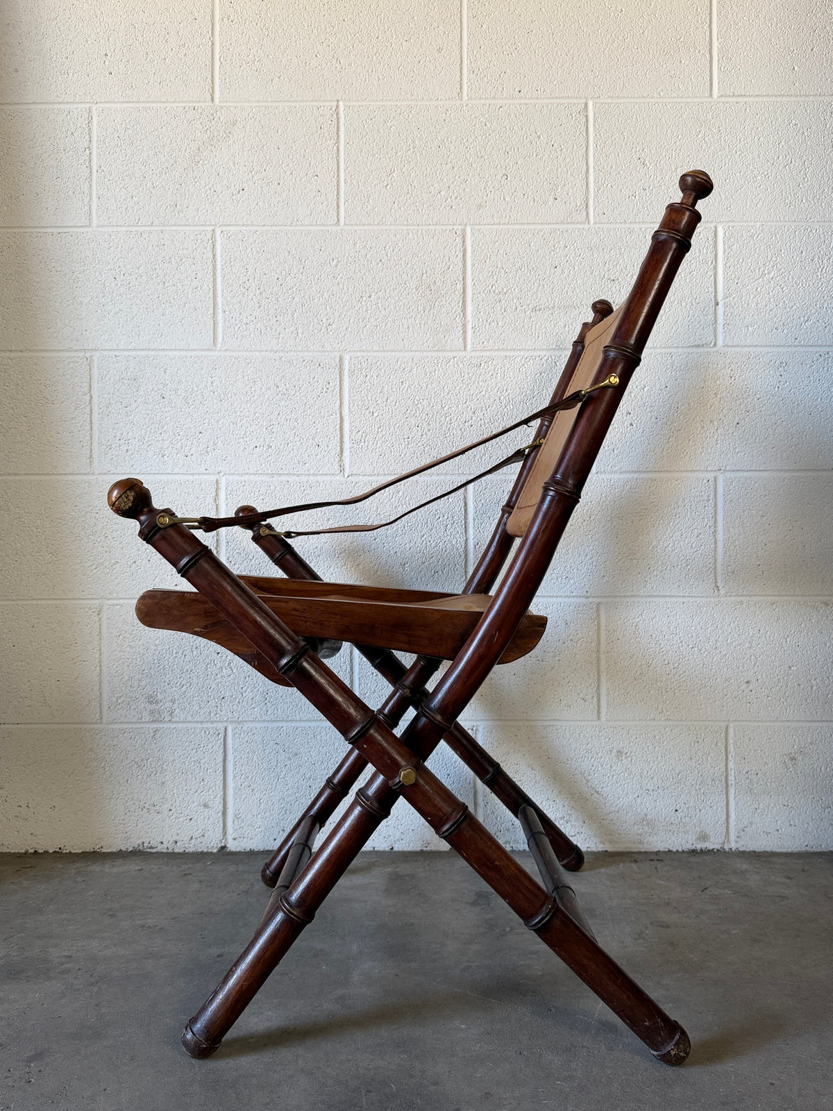 Vintage leather folding chair
