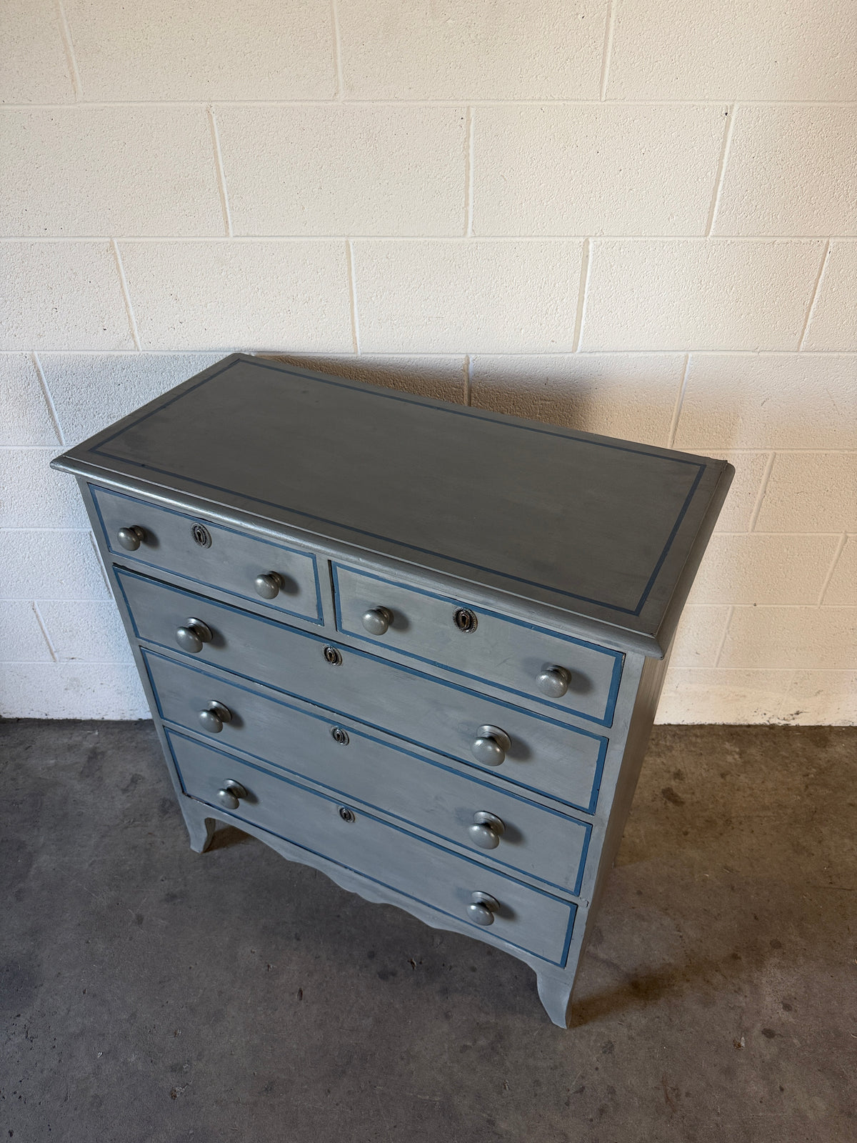 Antique drawers painted blue