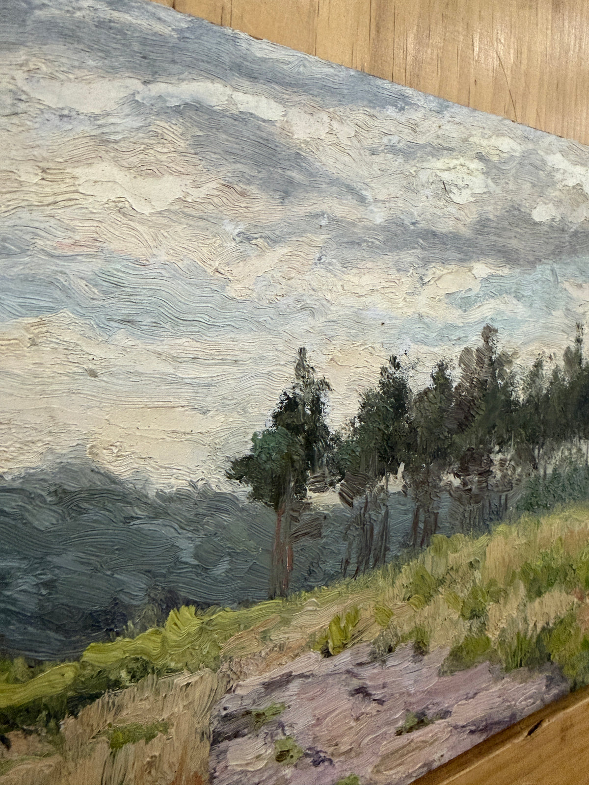 Vintage oil on board
