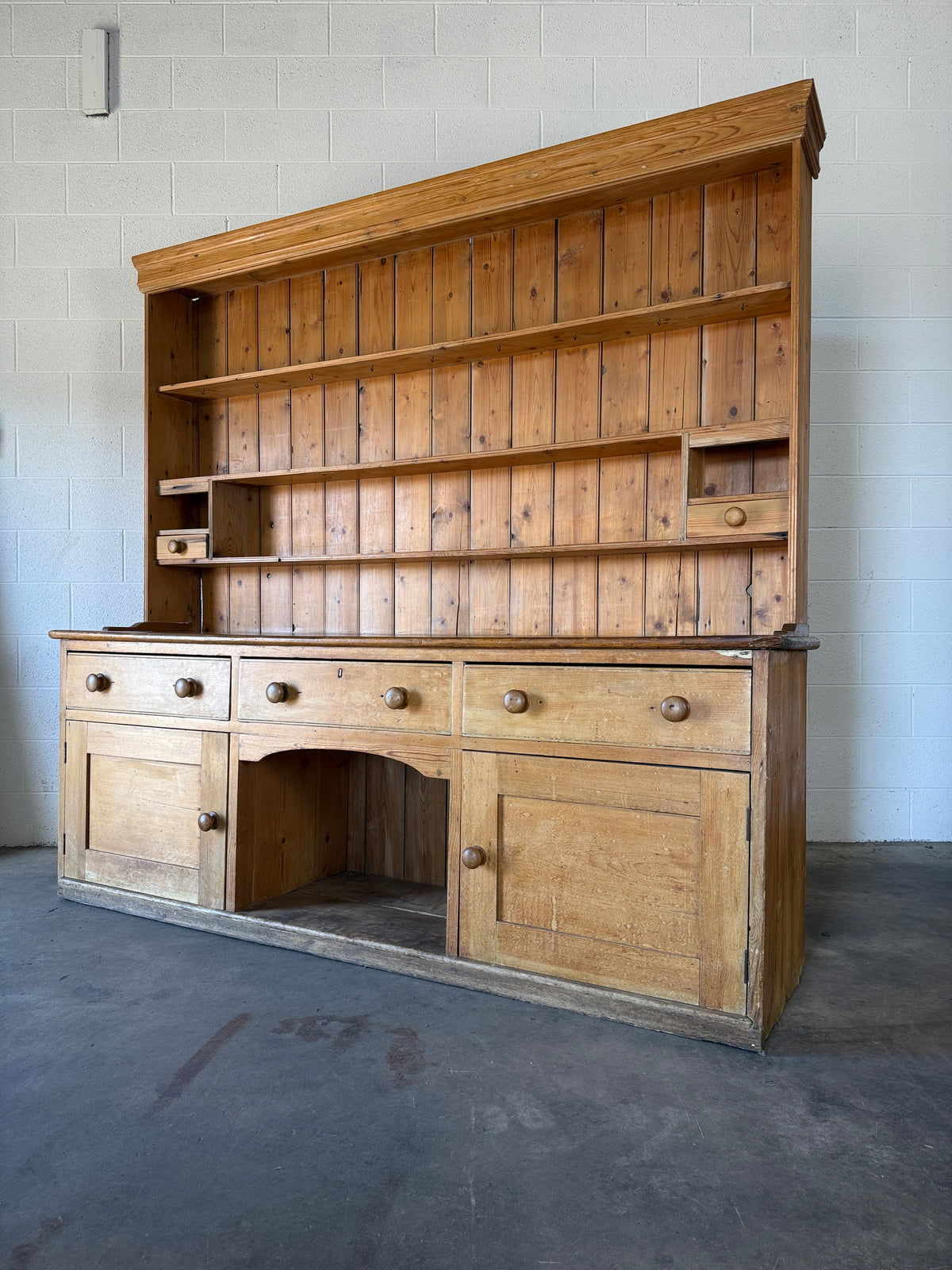 Large dog kennel antique pine kitchen dresser