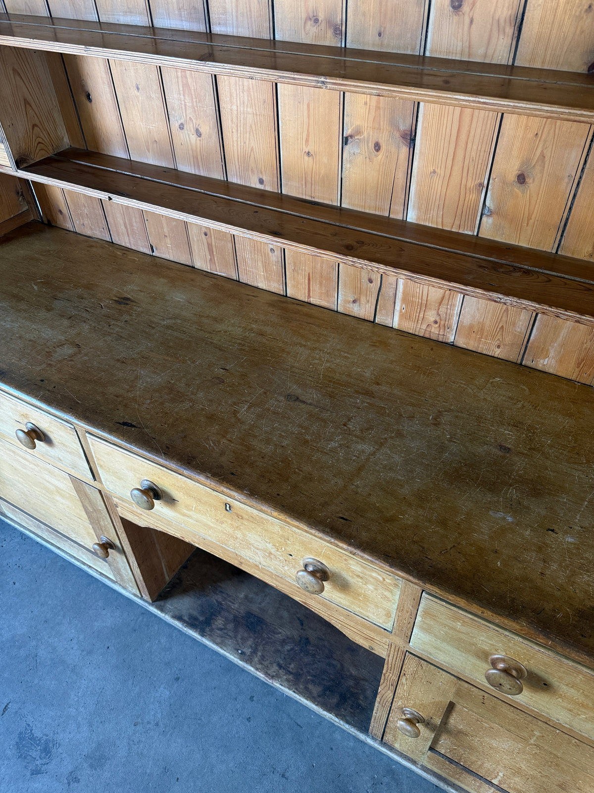 Large dog kennel antique pine kitchen dresser